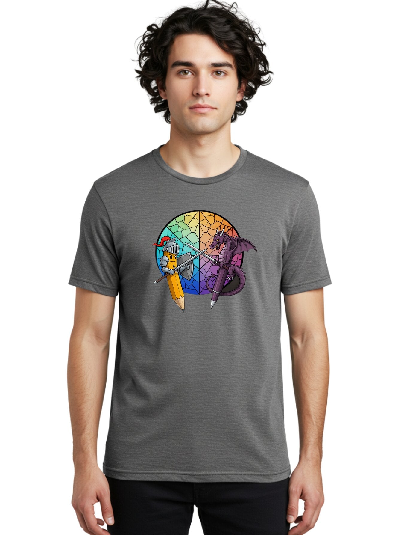 Pencil-Knight-Fighting-Dragon-Pencil Men'S Graphic Tee, 100% Cotton, Comfortable Casual Summer Wear, Machine Washable, Vintage Camera, Old Camera, Antique Camera, Black Camera, Classic Photography, Photography Equipment, Nostalgic Device, Bar251 26