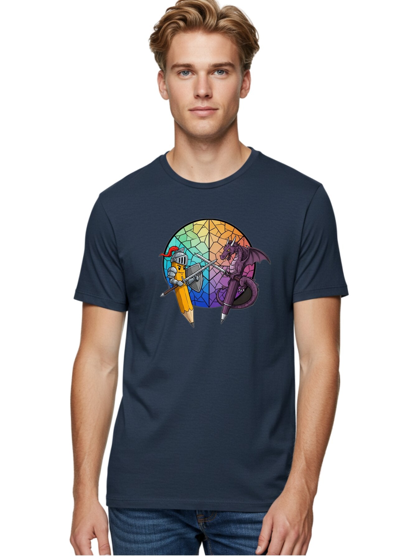 Pencil-Knight-Fighting-Dragon-Pencil Men'S Graphic Tee, 100% Cotton, Comfortable Casual Summer Wear, Machine Washable, Vintage Camera, Old Camera, Antique Camera, Black Camera, Classic Photography, Photography Equipment, Nostalgic Device, Bar251 23