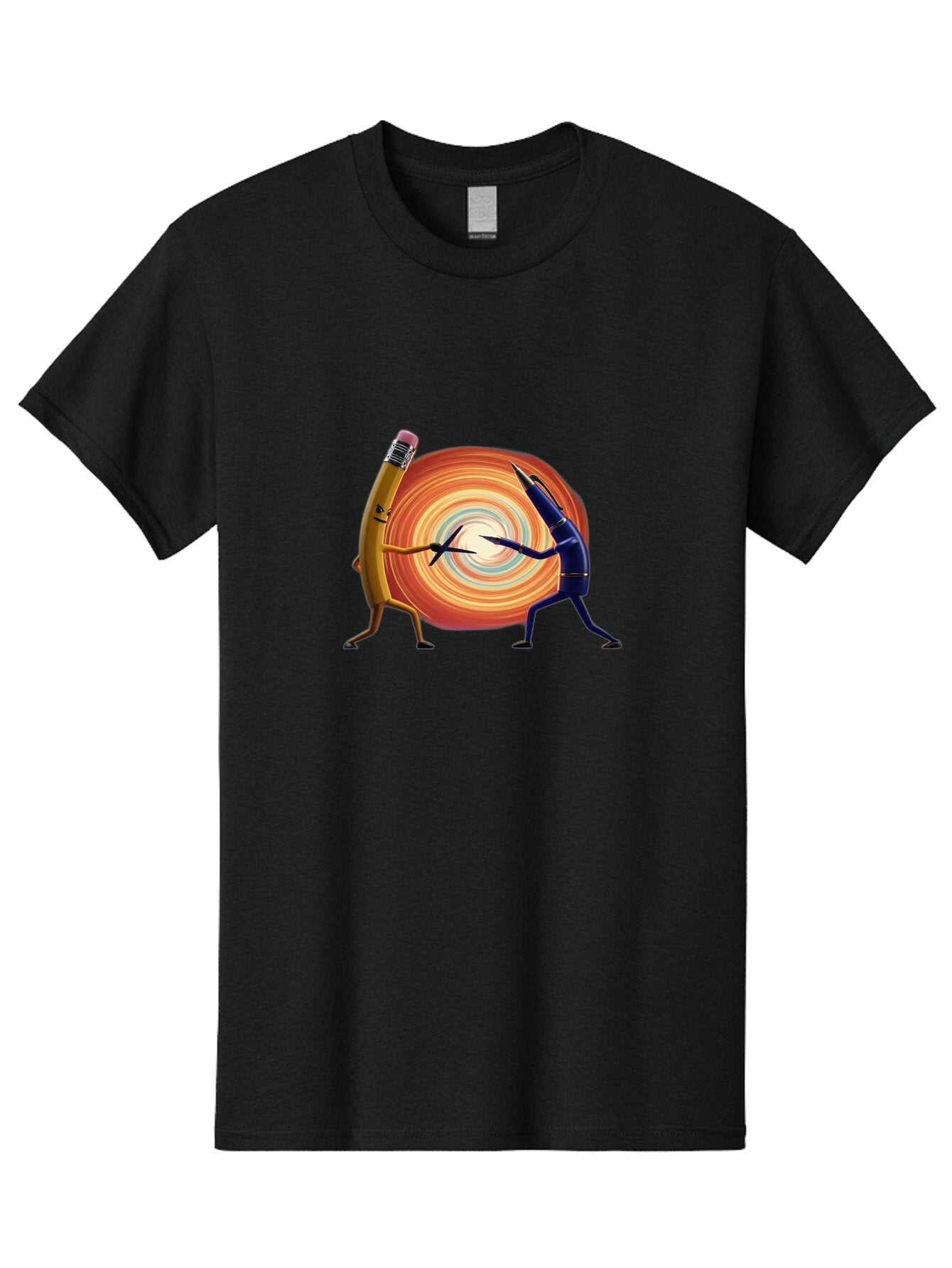 Pencil-Vs-Pen-1 Men'S Graphic Tee, 100% Cotton, Comfortable Casual Summer Wear, Machine Washable, Vintage Camera, Old Camera, Antique Camera, Black Camera, Classic Photography, Photography Equipment, Nostalgic Device, Film Camera, Camera Art Bar252 7