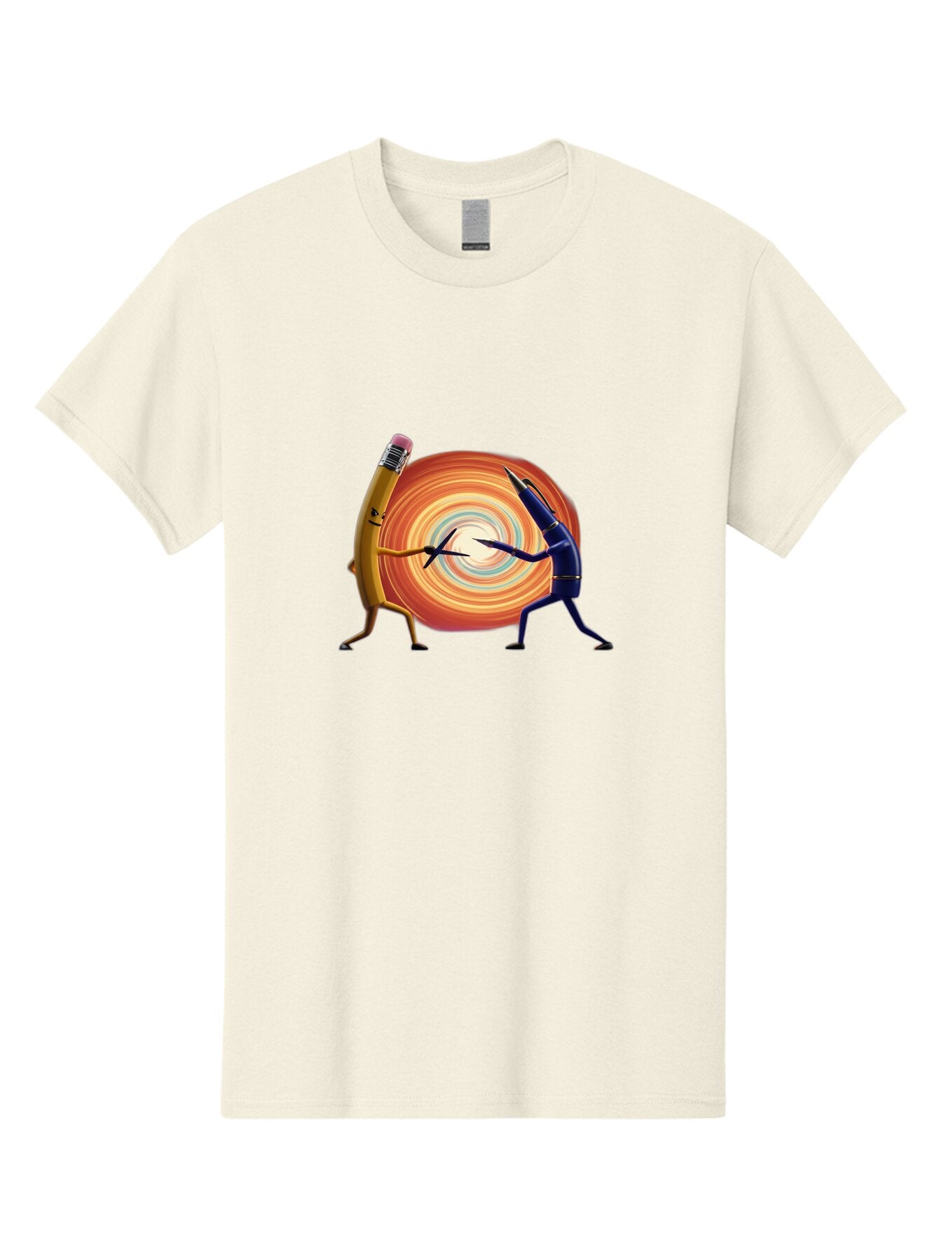 Pencil-Vs-Pen-1 Men'S Graphic Tee, 100% Cotton, Comfortable Casual Summer Wear, Machine Washable, Vintage Camera, Old Camera, Antique Camera, Black Camera, Classic Photography, Photography Equipment, Nostalgic Device, Film Camera, Camera Art Bar252 9