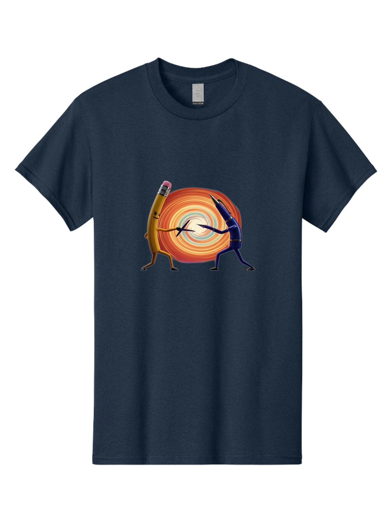 Pencil-Vs-Pen-1 Men'S Graphic Tee, 100% Cotton, Comfortable Casual Summer Wear, Machine Washable, Vintage Camera, Old Camera, Antique Camera, Black Camera, Classic Photography, Photography Equipment, Nostalgic Device, Film Camera, Camera Art Bar252 8