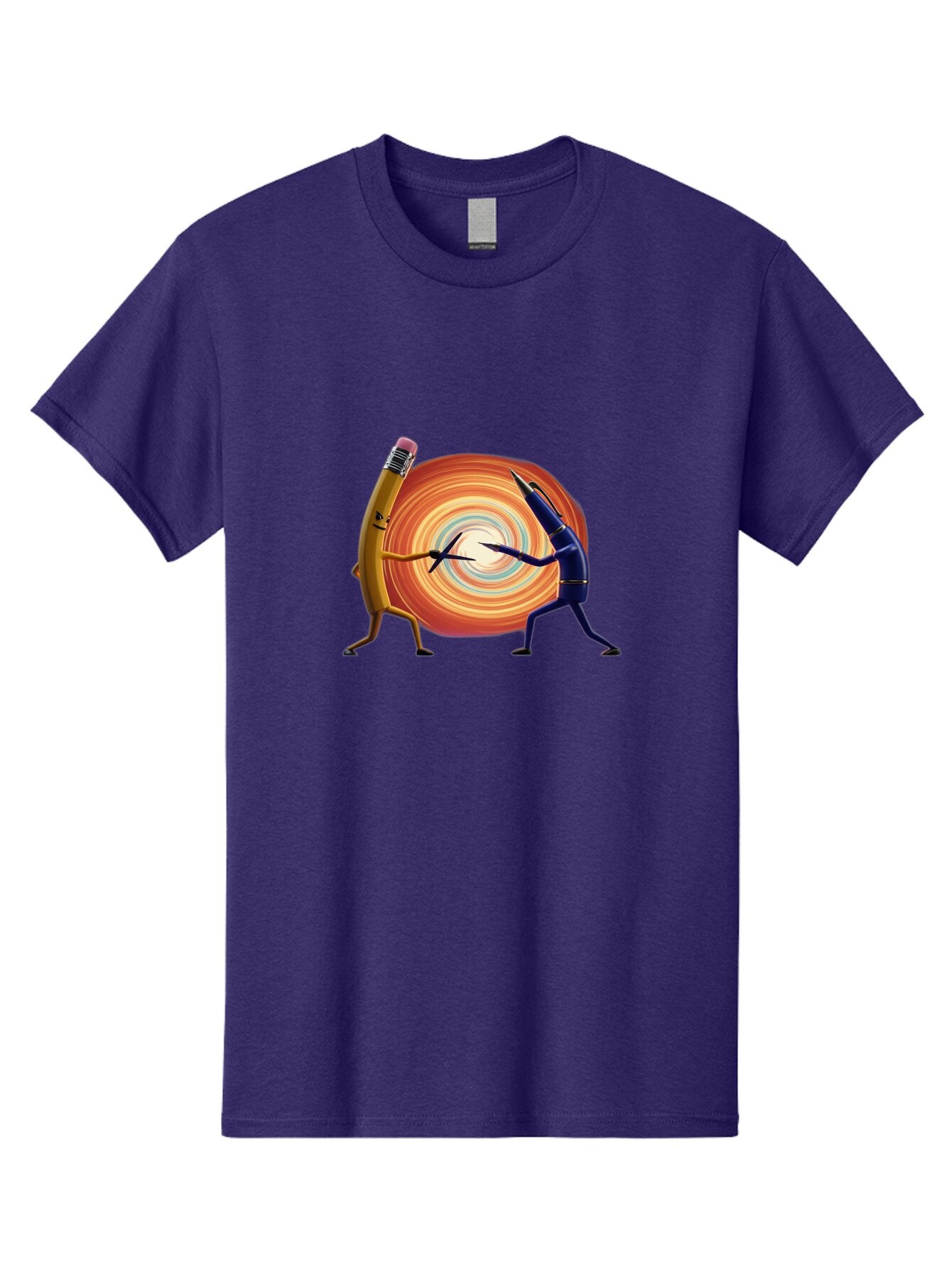 Pencil-Vs-Pen-1 Men'S Graphic Tee, 100% Cotton, Comfortable Casual Summer Wear, Machine Washable, Vintage Camera, Old Camera, Antique Camera, Black Camera, Classic Photography, Photography Equipment, Nostalgic Device, Film Camera, Camera Art Bar252 12