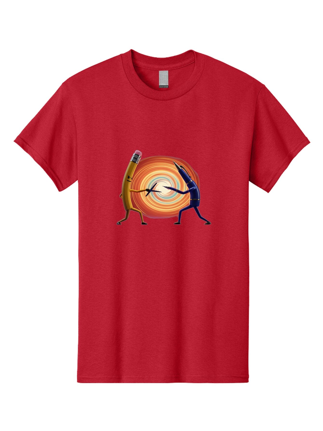 Pencil-Vs-Pen-1 Men'S Graphic Tee, 100% Cotton, Comfortable Casual Summer Wear, Machine Washable, Vintage Camera, Old Camera, Antique Camera, Black Camera, Classic Photography, Photography Equipment, Nostalgic Device, Film Camera, Camera Art Bar252 10