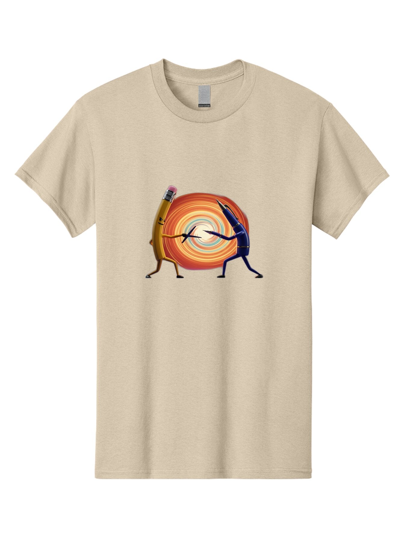 Pencil-Vs-Pen-1 Men'S Graphic Tee, 100% Cotton, Comfortable Casual Summer Wear, Machine Washable, Vintage Camera, Old Camera, Antique Camera, Black Camera, Classic Photography, Photography Equipment, Nostalgic Device, Film Camera, Camera Art Bar252 6