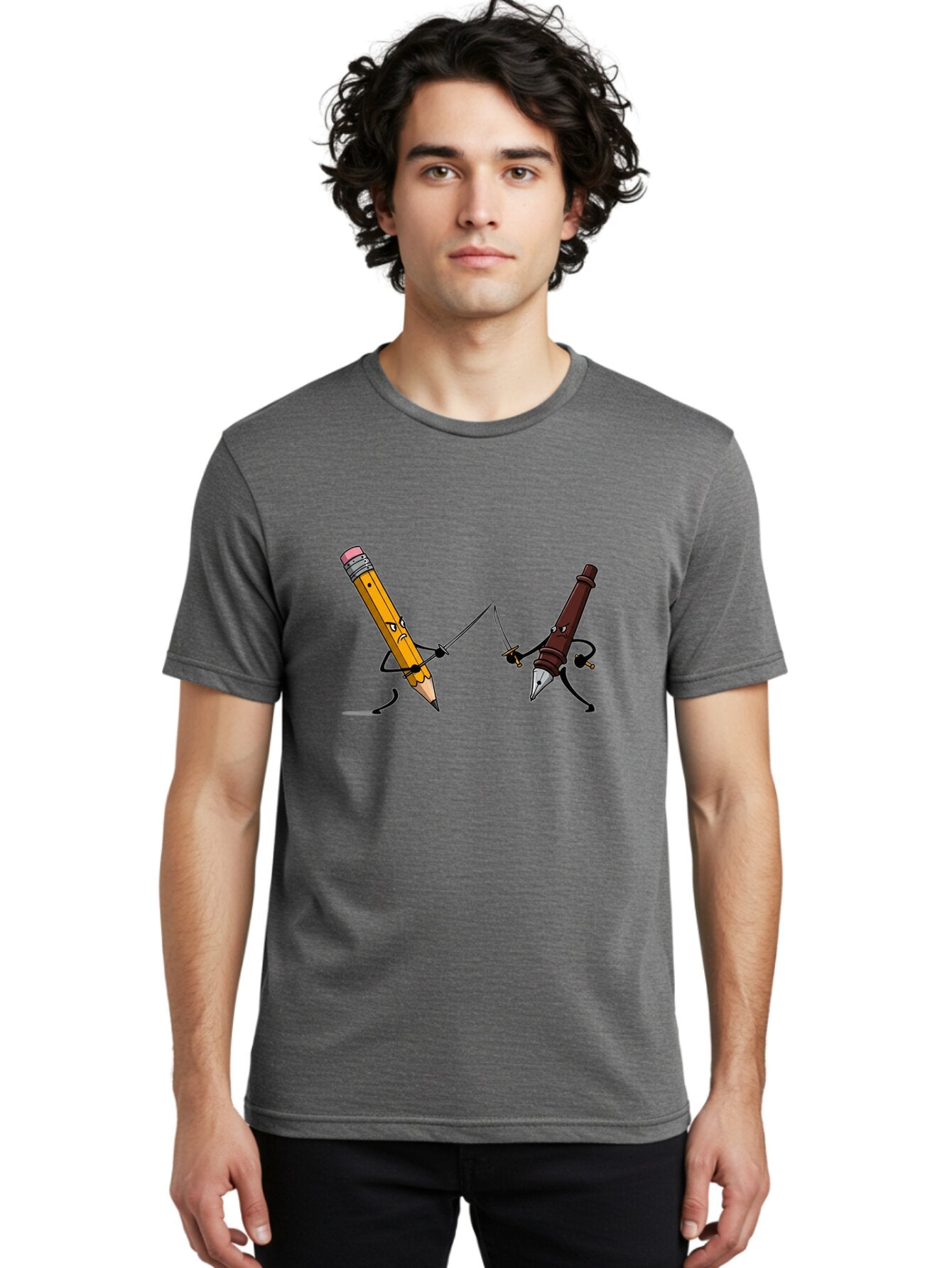 Pencil-Vs-Pen Men'S Graphic Tee, 100% Cotton, Comfortable Casual Summer Wear, Machine Washable, Vintage Camera, Old Camera, Antique Camera, Black Camera, Classic Photography, Photography Equipment, Nostalgic Device, Film Camera, Camera Art Bar253 24