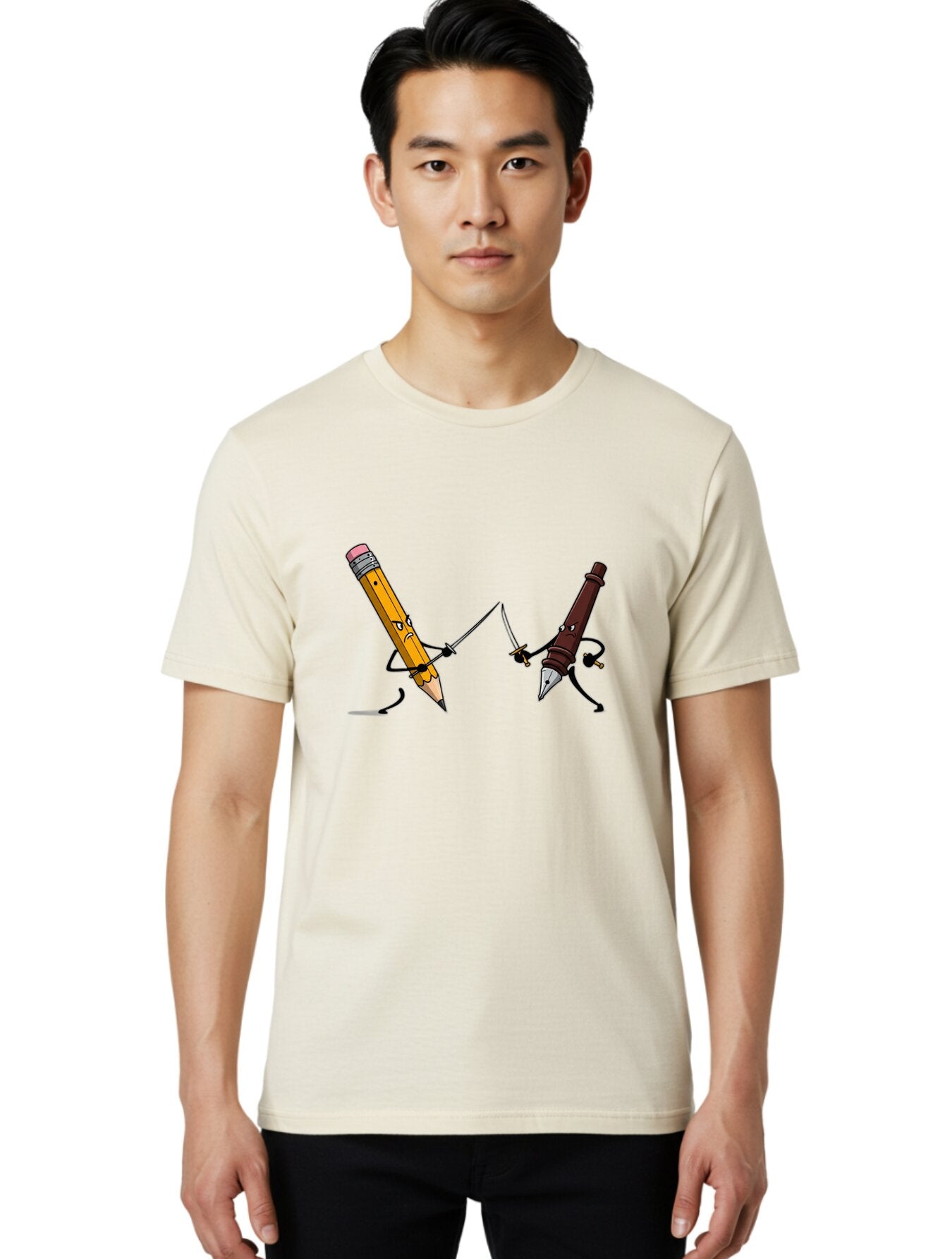 Pencil-Vs-Pen Men'S Graphic Tee, 100% Cotton, Comfortable Casual Summer Wear, Machine Washable, Vintage Camera, Old Camera, Antique Camera, Black Camera, Classic Photography, Photography Equipment, Nostalgic Device, Film Camera, Camera Art Bar253 29