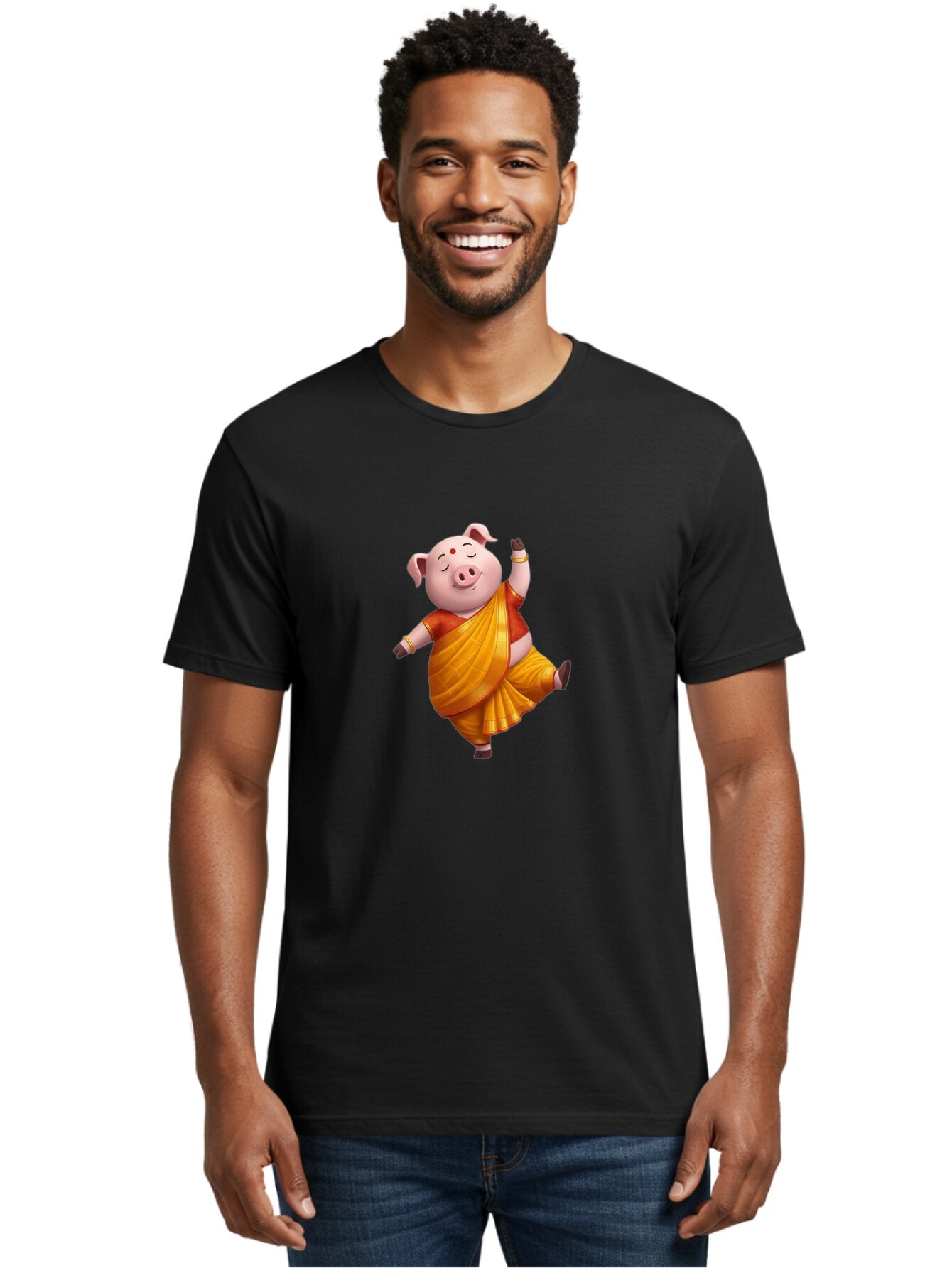 Pig-In-Saree-1 Men'S Graphic Tee, 100% Cotton, Comfortable Casual Summer Wear, Machine Washable, Vintage Camera, Old Camera, Antique Camera, Black Camera, Classic Photography, Photography Equipment, Nostalgic Device, Film Camera, Camera Art Bar260 22