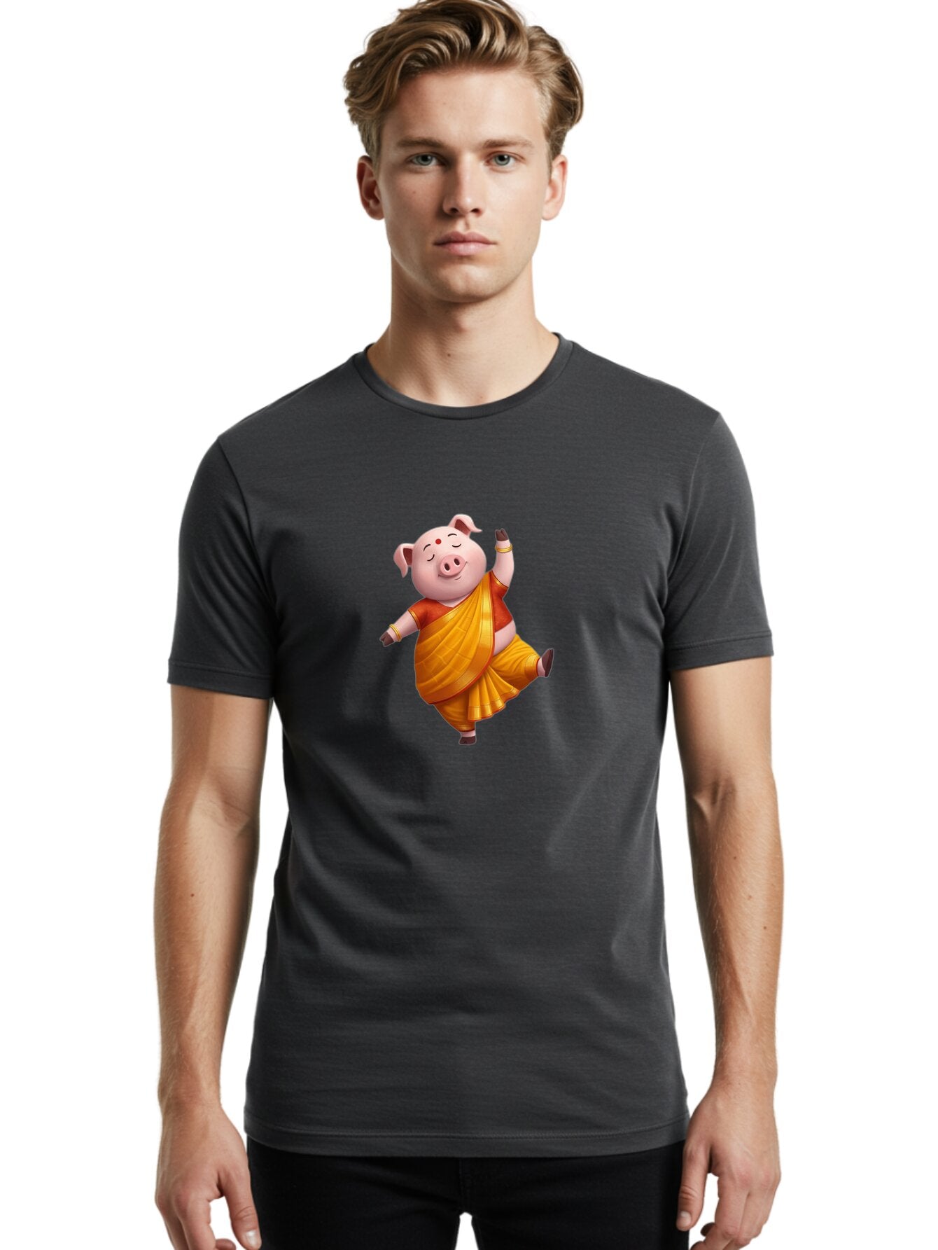 Pig-In-Saree-1 Men'S Graphic Tee, 100% Cotton, Comfortable Casual Summer Wear, Machine Washable, Vintage Camera, Old Camera, Antique Camera, Black Camera, Classic Photography, Photography Equipment, Nostalgic Device, Film Camera, Camera Art Bar260 27