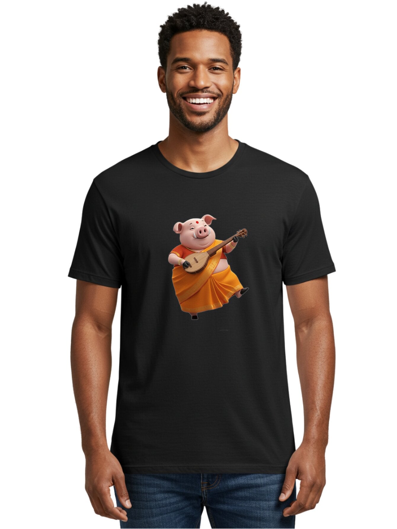 Pig-Playing-Lute Men'S Graphic Tee, 100% Cotton, Comfortable Casual Summer Wear, Machine Washable, Vintage Camera, Old Camera, Antique Camera, Black Camera, Classic Photography, Photography Equipment, Nostalgic Device, Film Camera, Camera Art Bar264 24