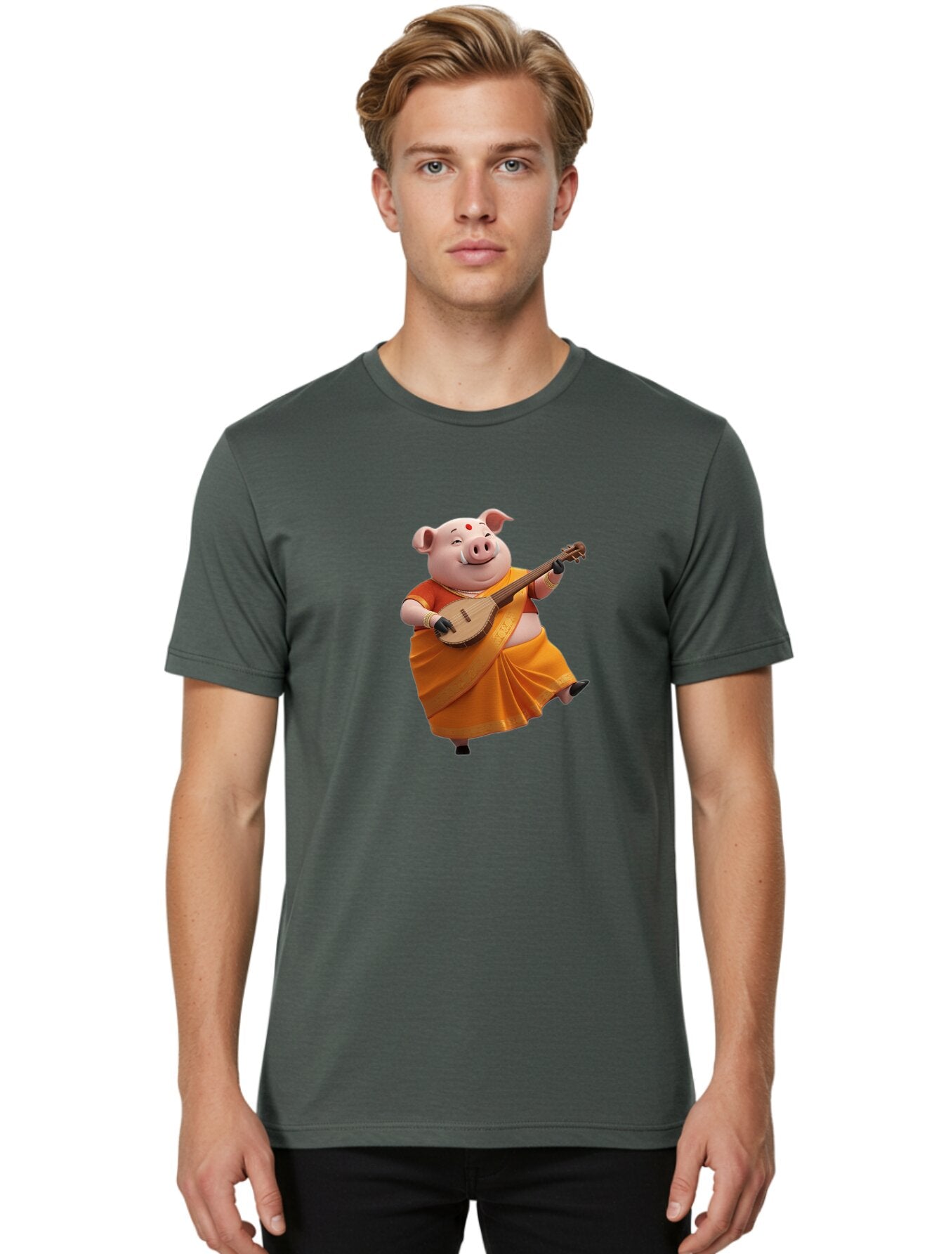 Pig-Playing-Lute Men'S Graphic Tee, 100% Cotton, Comfortable Casual Summer Wear, Machine Washable, Vintage Camera, Old Camera, Antique Camera, Black Camera, Classic Photography, Photography Equipment, Nostalgic Device, Film Camera, Camera Art Bar264 17