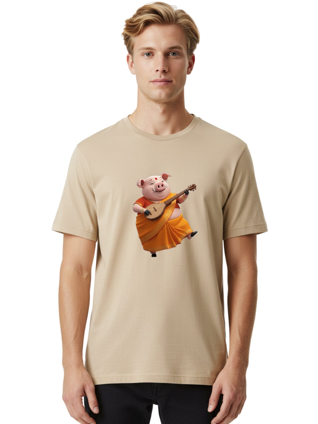 Pig-Playing-Lute Men'S Graphic Tee, 100% Cotton, Comfortable Casual Summer Wear, Machine Washable, Vintage Camera, Old Camera, Antique Camera, Black Camera, Classic Photography, Photography Equipment, Nostalgic Device, Film Camera, Camera Art Bar264 25