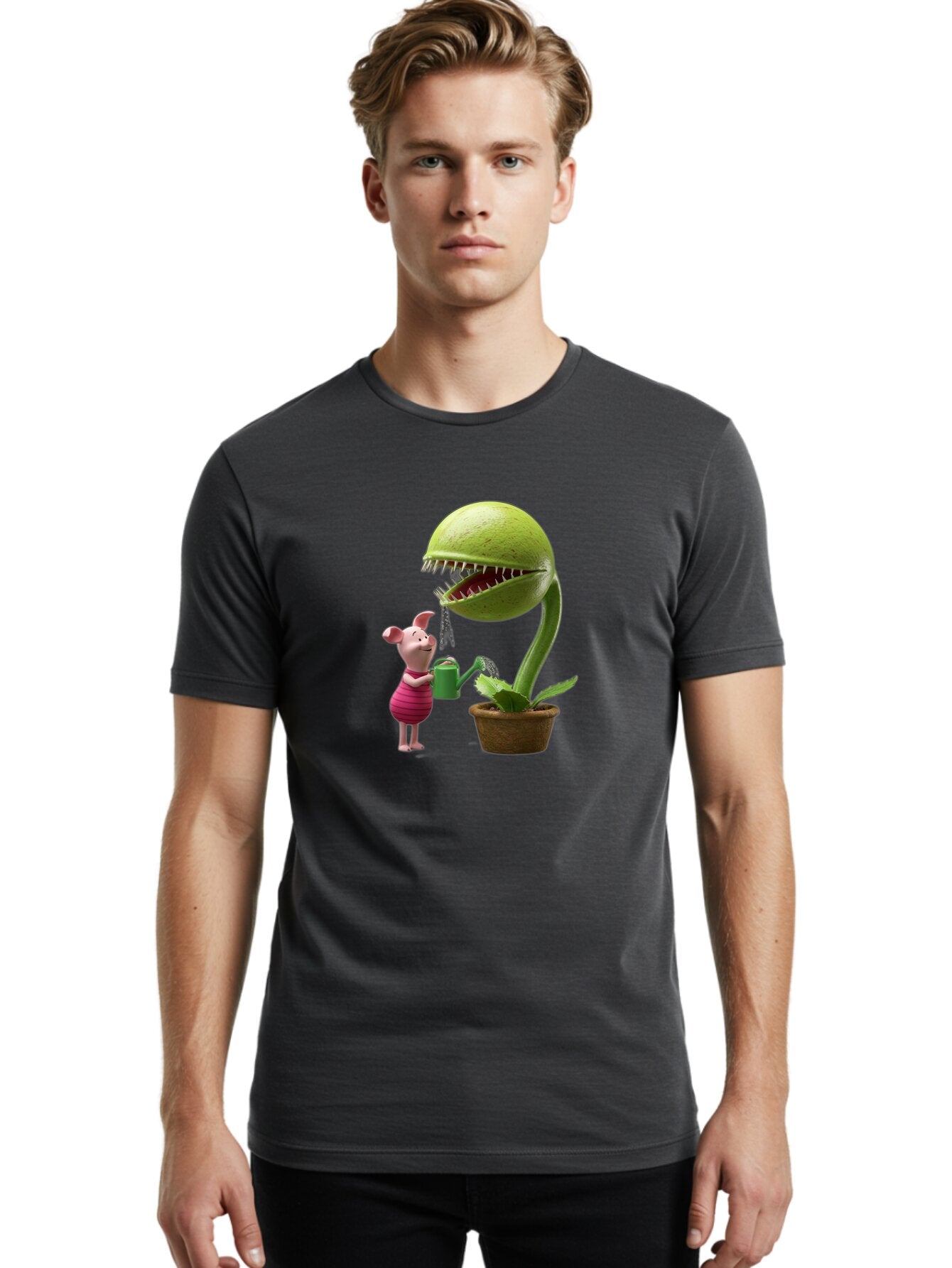 Pig-Watering-Venus-Flytrap Men'S Graphic Tee, 100% Cotton, Comfortable Casual Summer Wear, Machine Washable, Vintage Camera, Old Camera, Antique Camera, Black Camera, Classic Photography, Photography Equipment, Nostalgic Device, Film Camera, Bar266 24