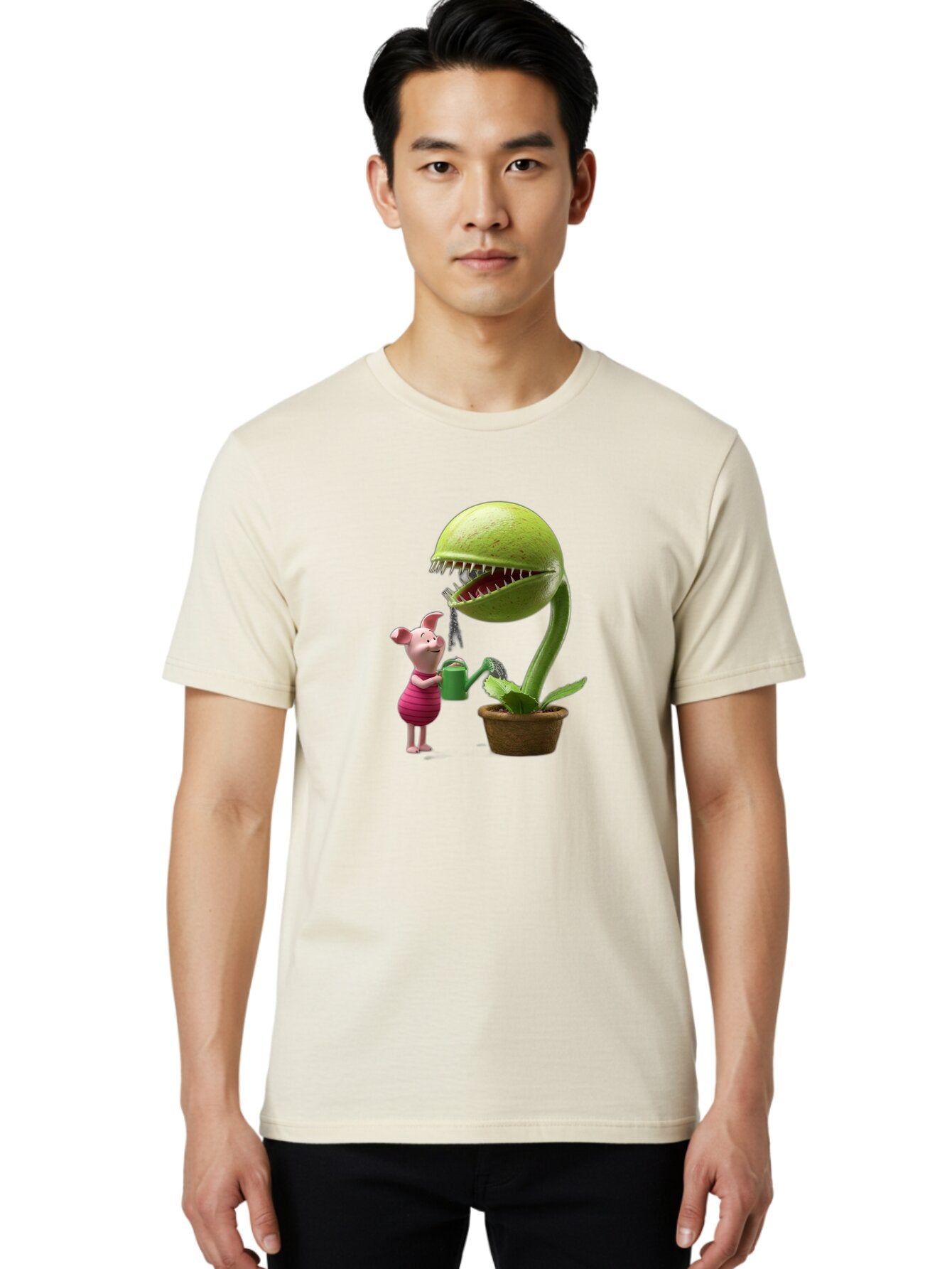 Pig-Watering-Venus-Flytrap Men'S Graphic Tee, 100% Cotton, Comfortable Casual Summer Wear, Machine Washable, Vintage Camera, Old Camera, Antique Camera, Black Camera, Classic Photography, Photography Equipment, Nostalgic Device, Film Camera, Bar266 25