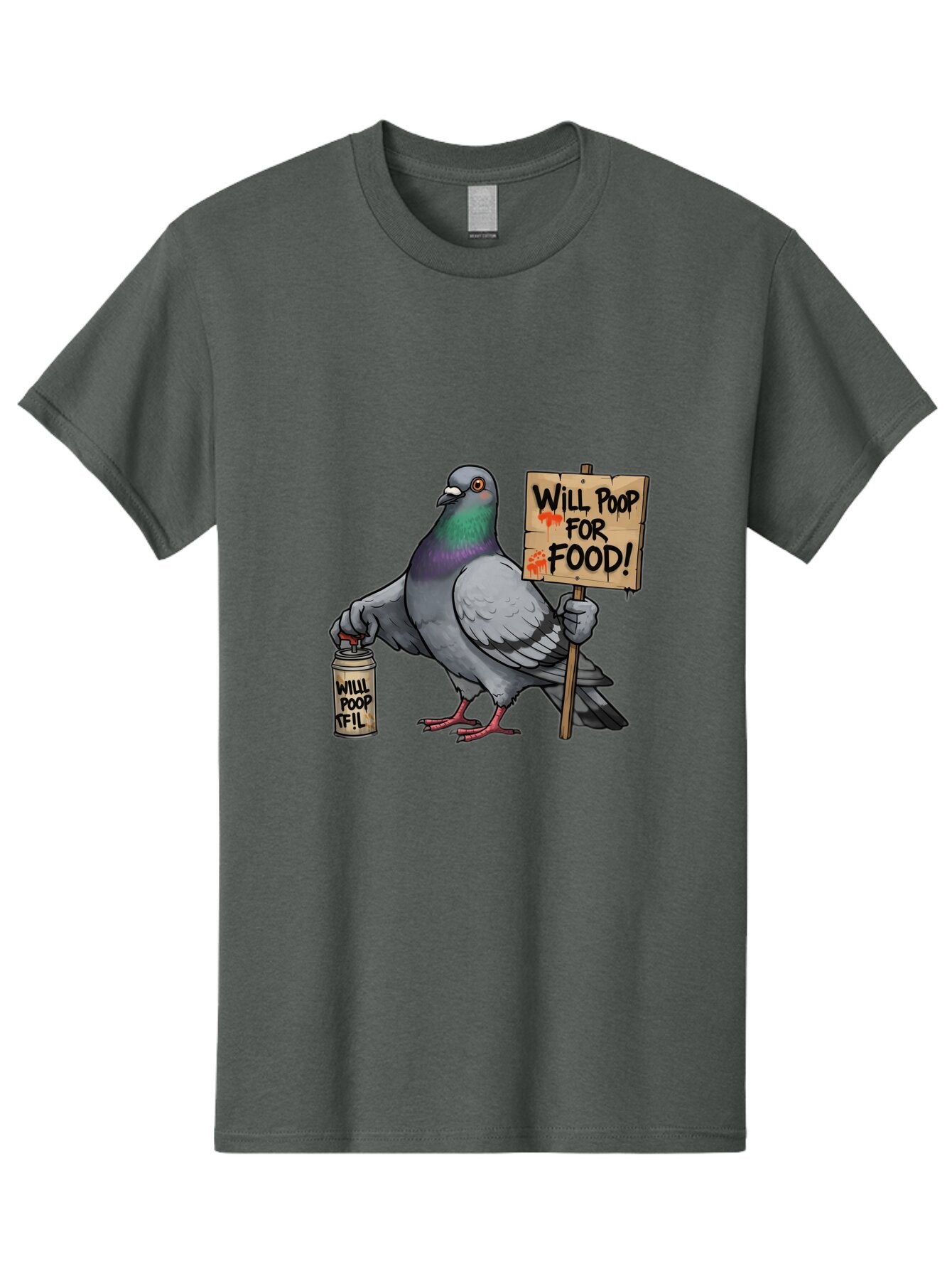 Pigeon-Will-Poop-For-Food-1 Men'S Graphic Tee, 100% Cotton, Comfortable Casual Summer Wear, Machine Washable, Vintage Camera, Old Camera, Antique Camera, Black Camera, Classic Photography, Photography Equipment, Nostalgic Device, Film Camera, Bar268 8