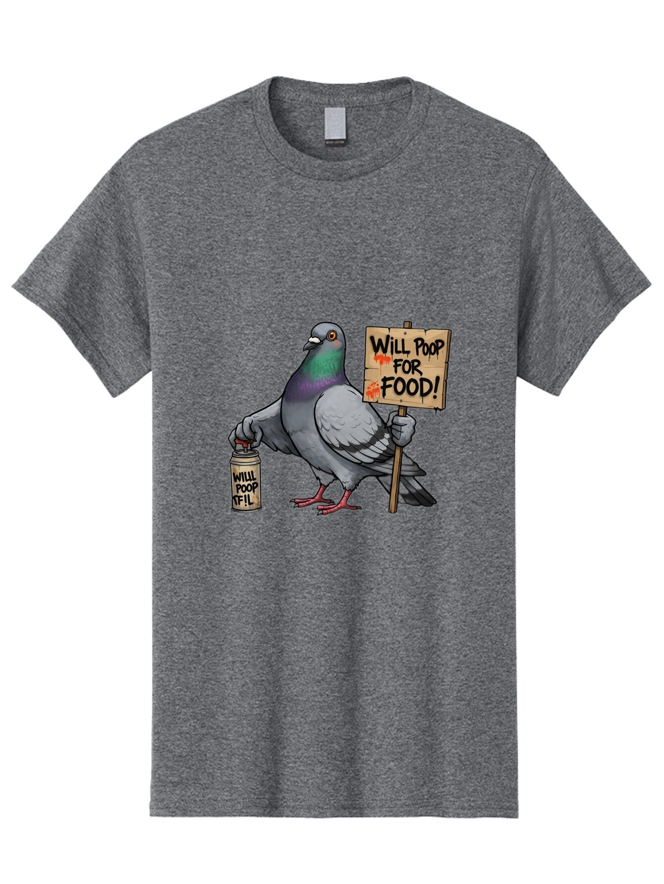 Pigeon-Will-Poop-For-Food-1 Men'S Graphic Tee, 100% Cotton, Comfortable Casual Summer Wear, Machine Washable, Vintage Camera, Old Camera, Antique Camera, Black Camera, Classic Photography, Photography Equipment, Nostalgic Device, Film Camera, Bar268 11
