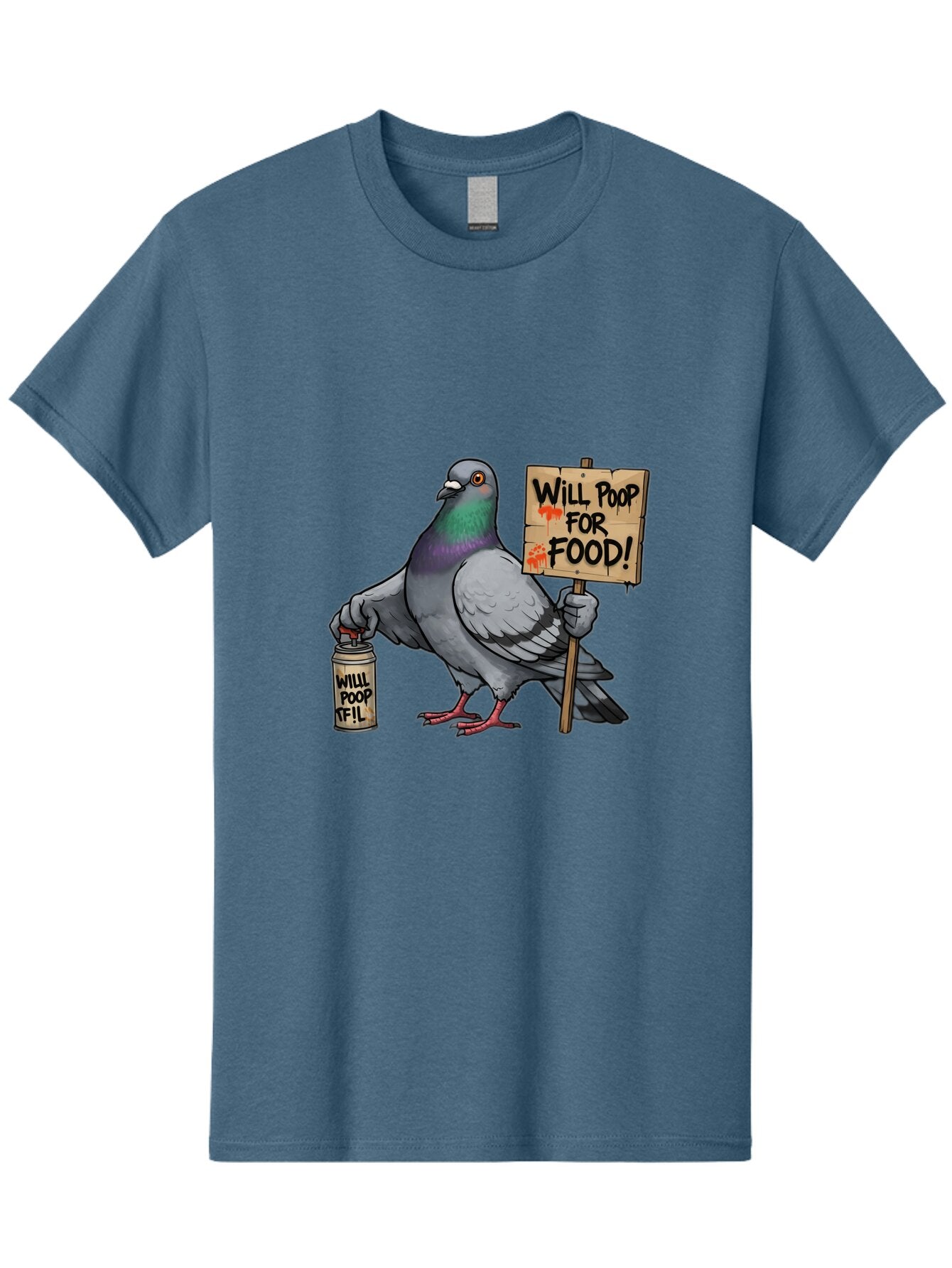 Pigeon-Will-Poop-For-Food-1 Men'S Graphic Tee, 100% Cotton, Comfortable Casual Summer Wear, Machine Washable, Vintage Camera, Old Camera, Antique Camera, Black Camera, Classic Photography, Photography Equipment, Nostalgic Device, Film Camera, Bar268 4