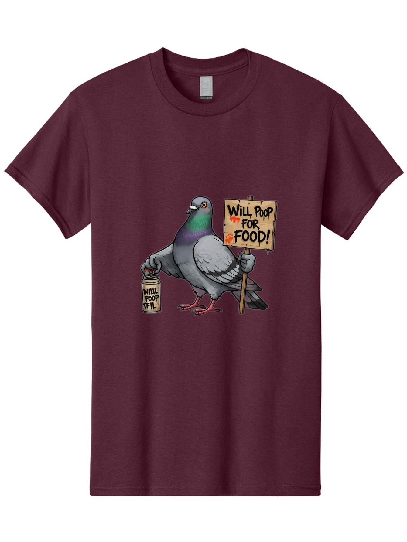 Pigeon-Will-Poop-For-Food-1 Men'S Graphic Tee, 100% Cotton, Comfortable Casual Summer Wear, Machine Washable, Vintage Camera, Old Camera, Antique Camera, Black Camera, Classic Photography, Photography Equipment, Nostalgic Device, Film Camera, Bar268 14