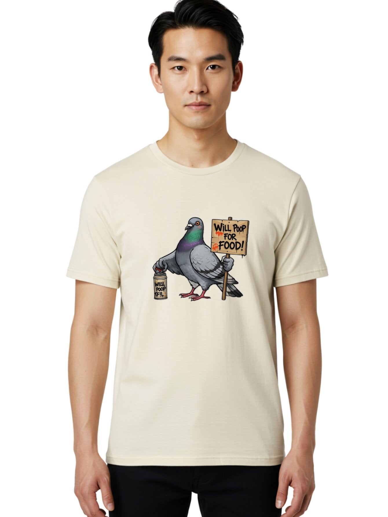 Pigeon-Will-Poop-For-Food-1 Men'S Graphic Tee, 100% Cotton, Comfortable Casual Summer Wear, Machine Washable, Vintage Camera, Old Camera, Antique Camera, Black Camera, Classic Photography, Photography Equipment, Nostalgic Device, Film Camera, Bar268 21