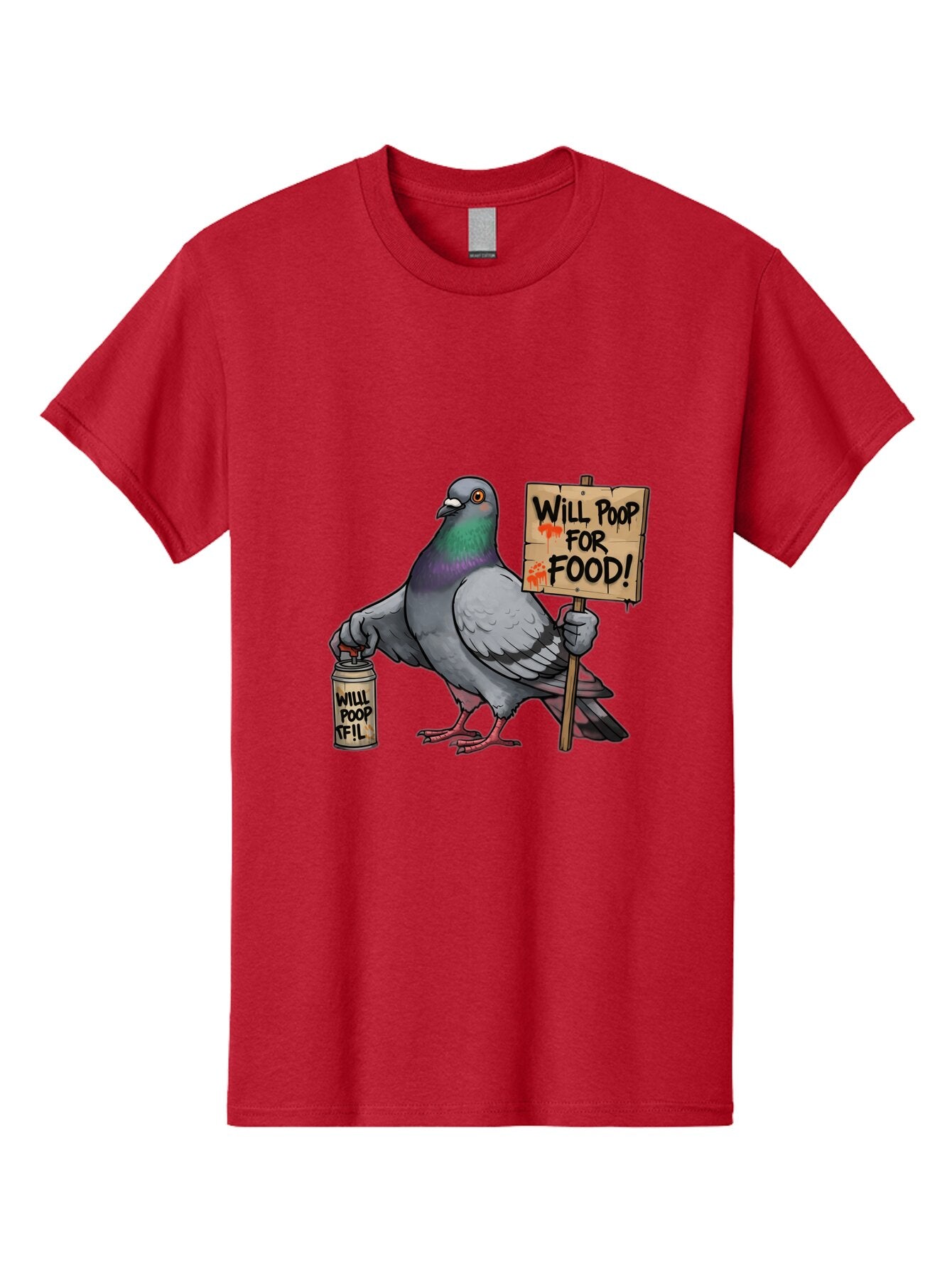 Pigeon-Will-Poop-For-Food-1 Men'S Graphic Tee, 100% Cotton, Comfortable Casual Summer Wear, Machine Washable, Vintage Camera, Old Camera, Antique Camera, Black Camera, Classic Photography, Photography Equipment, Nostalgic Device, Film Camera, Bar268 13