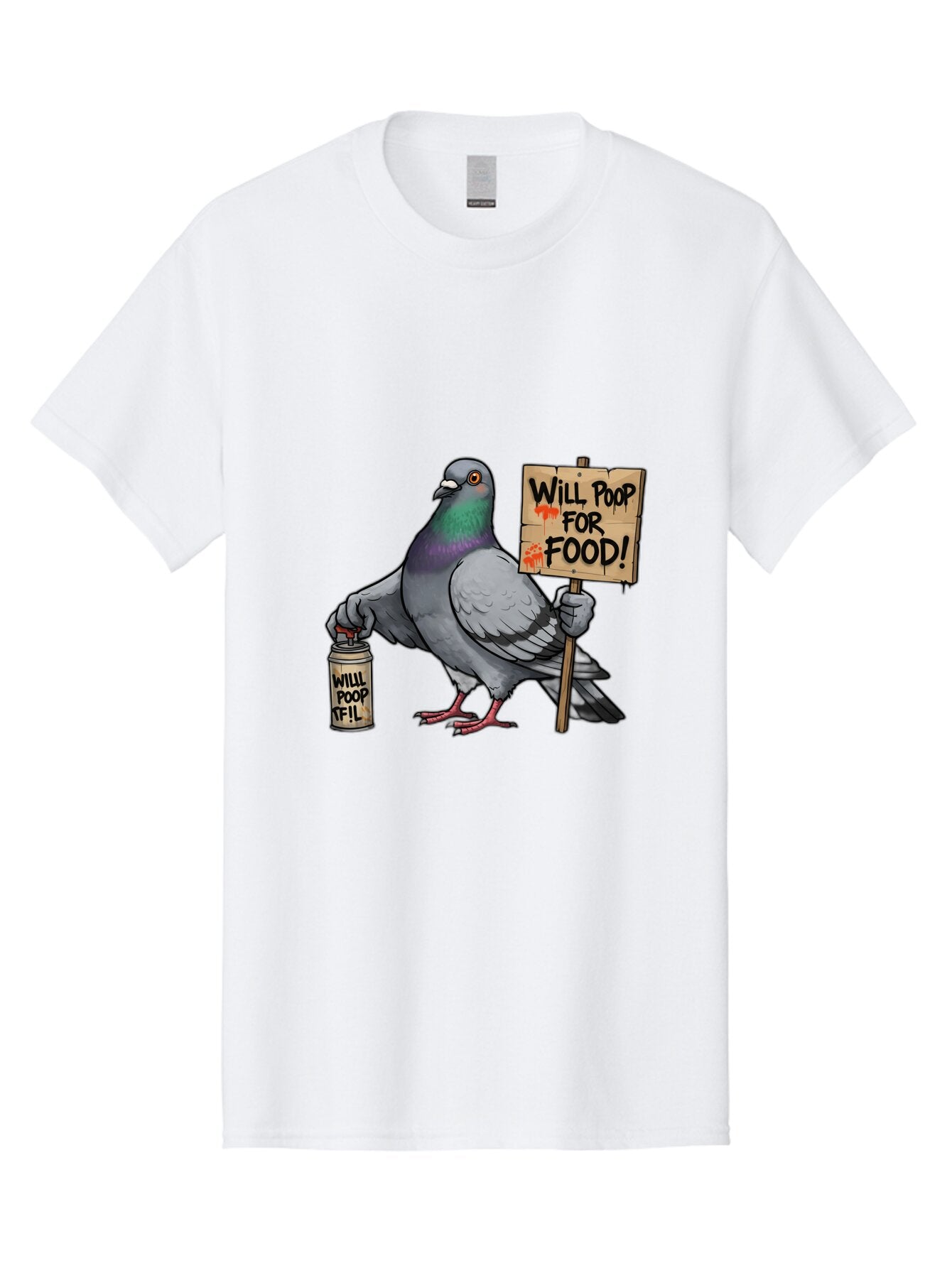 Pigeon-Will-Poop-For-Food-1 Men'S Graphic Tee, 100% Cotton, Comfortable Casual Summer Wear, Machine Washable, Vintage Camera, Old Camera, Antique Camera, Black Camera, Classic Photography, Photography Equipment, Nostalgic Device, Film Camera, Bar268 5