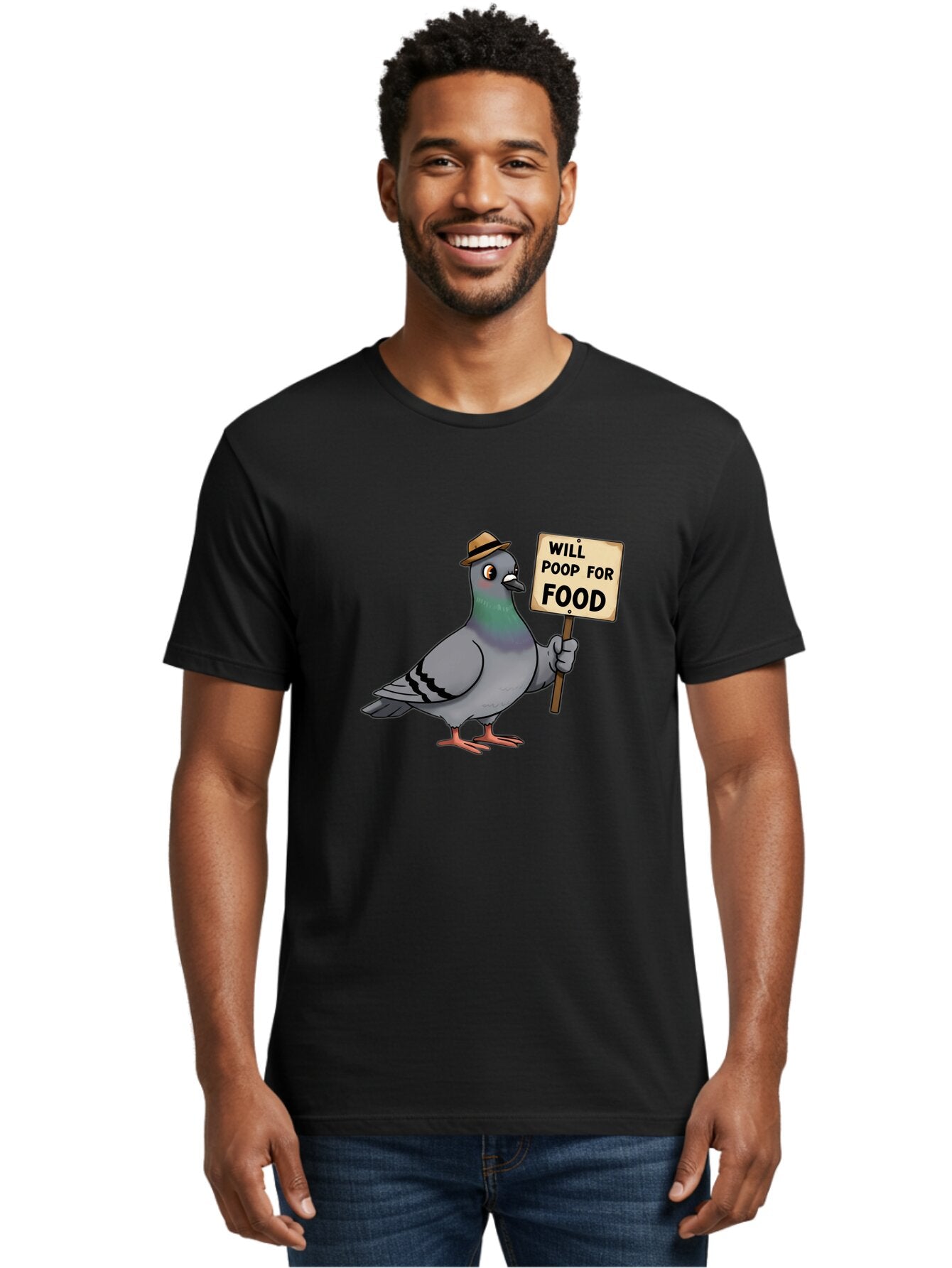 Pigeon-Will-Poop-For-Food-2 Men'S Graphic Tee, 100% Cotton, Comfortable Casual Summer Wear, Machine Washable, Vintage Camera, Old Camera, Antique Camera, Black Camera, Classic Photography, Photography Equipment, Nostalgic Device, Film Camera, Bar269 30