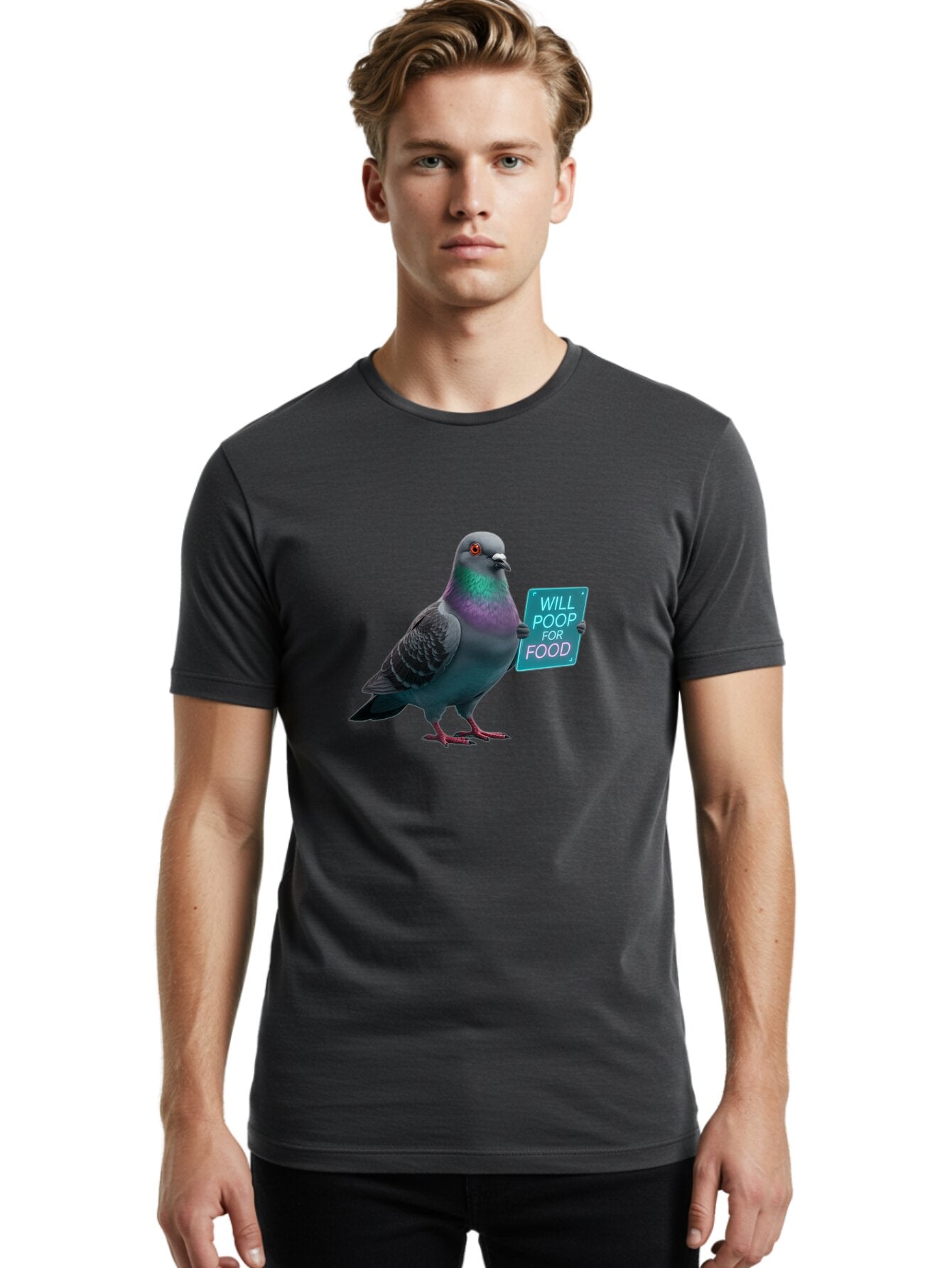 Pigeon-Will-Poop-For-Food-3 Men'S Graphic Tee, 100% Cotton, Comfortable Casual Summer Wear, Machine Washable, Vintage Camera, Old Camera, Antique Camera, Black Camera, Classic Photography, Photography Equipment, Nostalgic Device, Film Camera, Bar270 27