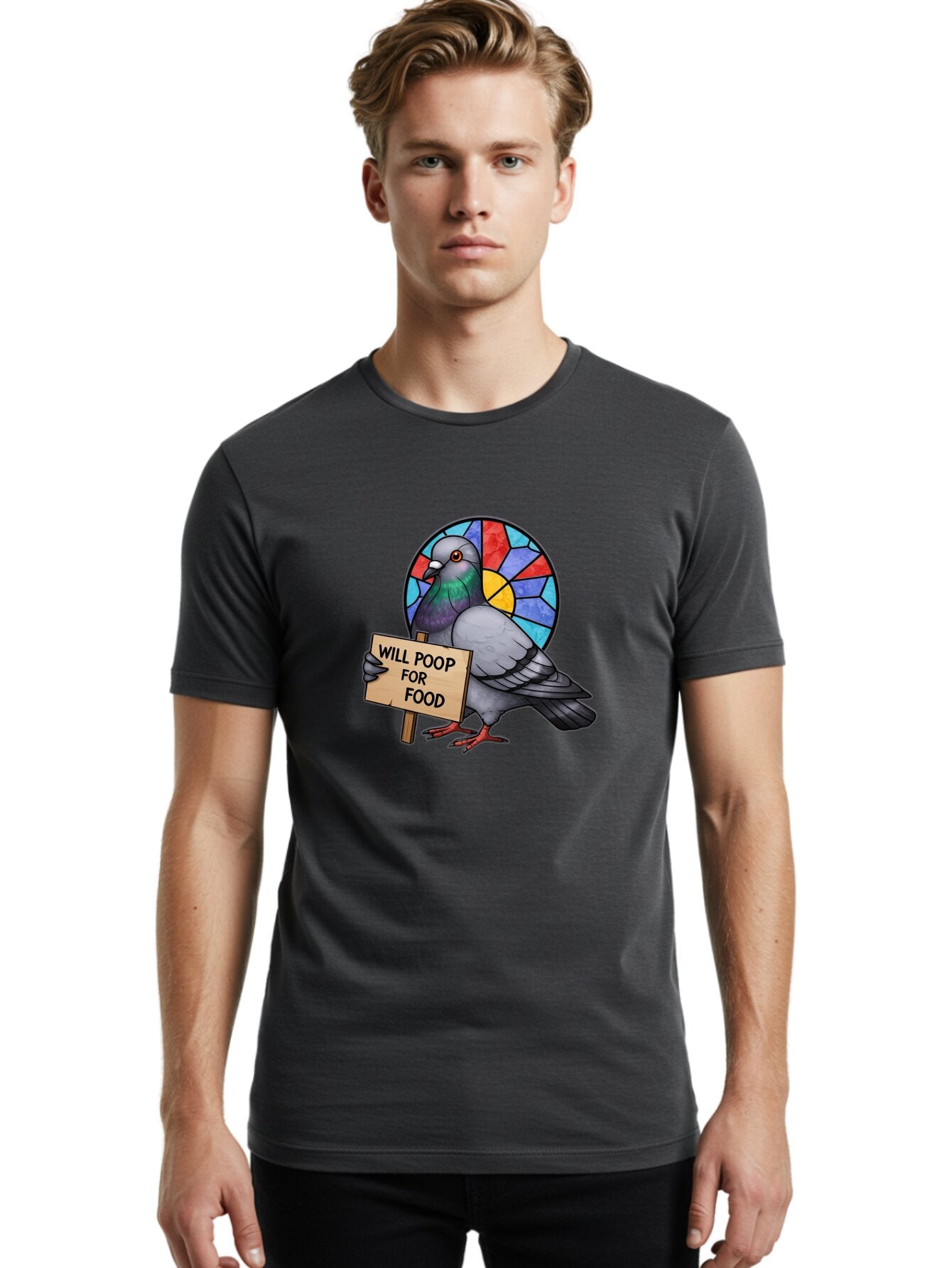 Pigeon-Will-Poop-For-Food-4 Men'S Graphic Tee, 100% Cotton, Comfortable Casual Summer Wear, Machine Washable, Vintage Camera, Old Camera, Antique Camera, Black Camera, Classic Photography, Photography Equipment, Nostalgic Device, Film Camera, Bar271 25