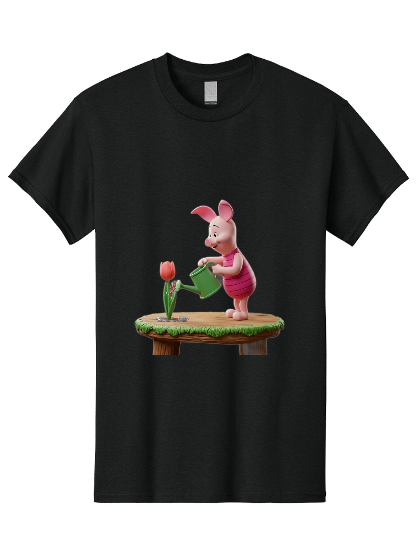 Piglet-Watering-A-Tulip Men'S Graphic Tee, 100% Cotton, Comfortable Casual Summer Wear, Machine Washable, Vintage Camera, Old Camera, Antique Camera, Black Camera, Classic Photography, Photography Equipment, Nostalgic Device, Film Camera, Bar276 10