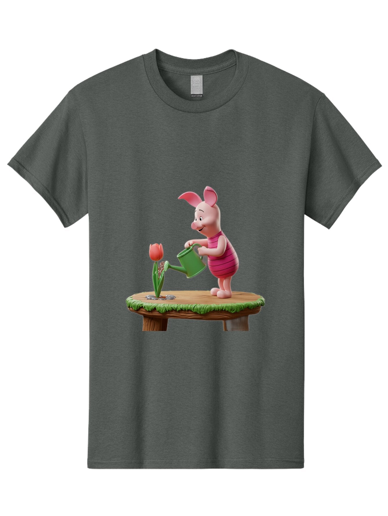 Piglet-Watering-A-Tulip Men'S Graphic Tee, 100% Cotton, Comfortable Casual Summer Wear, Machine Washable, Vintage Camera, Old Camera, Antique Camera, Black Camera, Classic Photography, Photography Equipment, Nostalgic Device, Film Camera, Bar276 8
