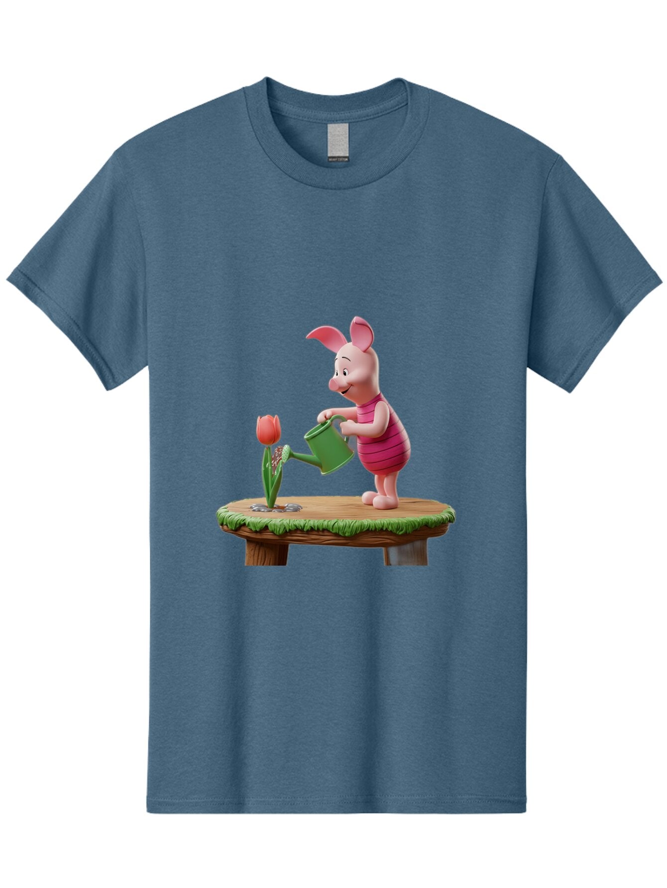 Piglet-Watering-A-Tulip Men'S Graphic Tee, 100% Cotton, Comfortable Casual Summer Wear, Machine Washable, Vintage Camera, Old Camera, Antique Camera, Black Camera, Classic Photography, Photography Equipment, Nostalgic Device, Film Camera, Bar276