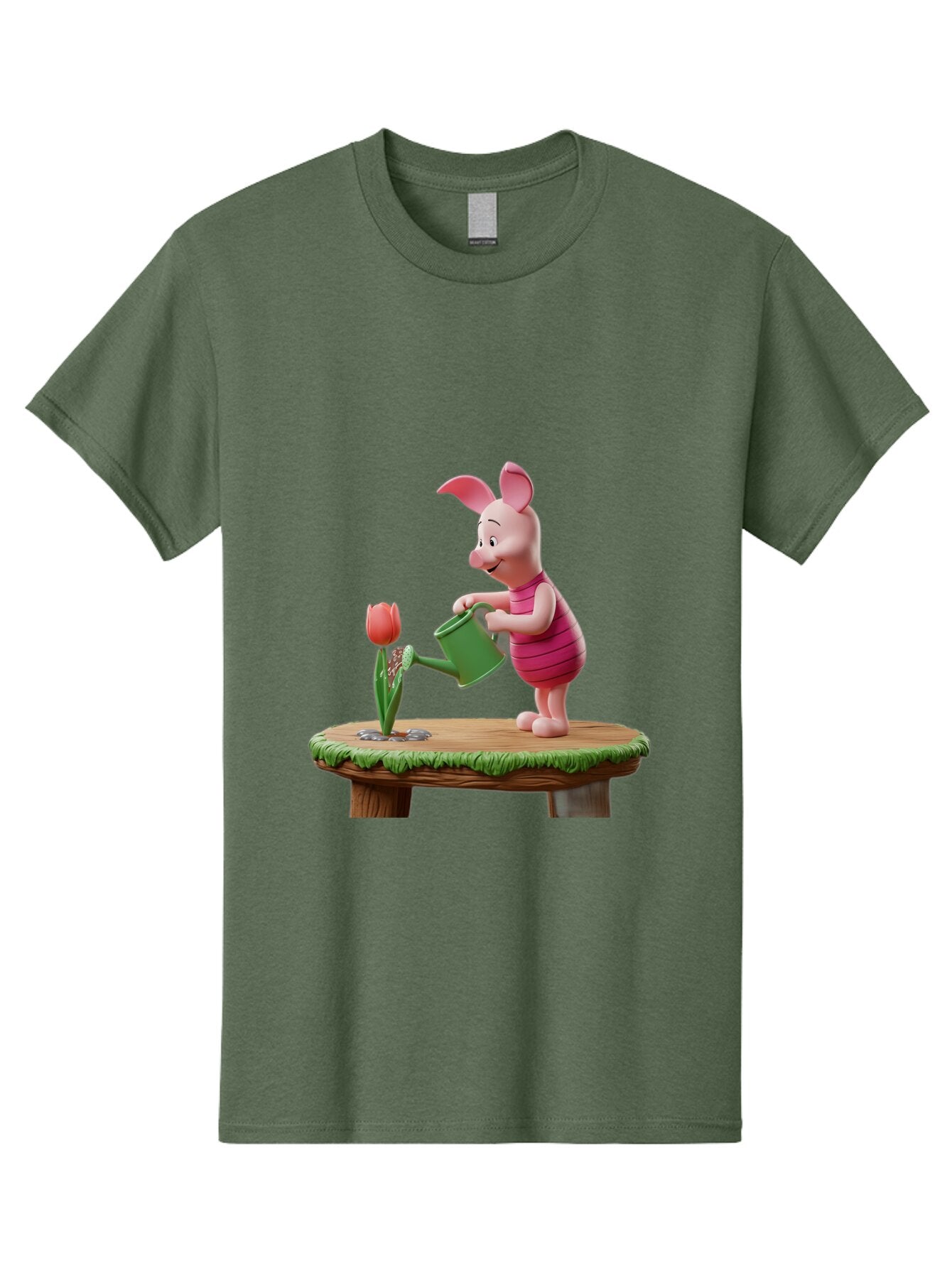 Piglet-Watering-A-Tulip Men'S Graphic Tee, 100% Cotton, Comfortable Casual Summer Wear, Machine Washable, Vintage Camera, Old Camera, Antique Camera, Black Camera, Classic Photography, Photography Equipment, Nostalgic Device, Film Camera, Bar276 11
