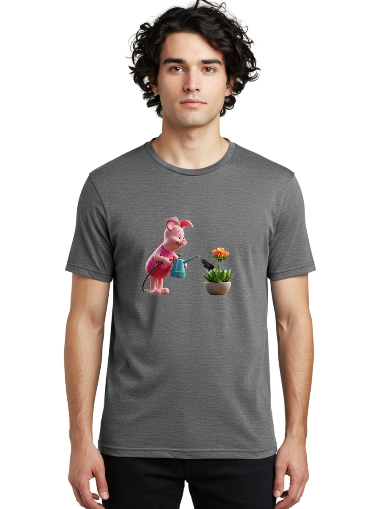 Piglet-Watering-Flower Men'S Graphic Tee, 100% Cotton, Comfortable Casual Summer Wear, Machine Washable, Vintage Camera, Old Camera, Antique Camera, Black Camera, Classic Photography, Photography Equipment, Nostalgic Device, Film Camera, Bar277 30