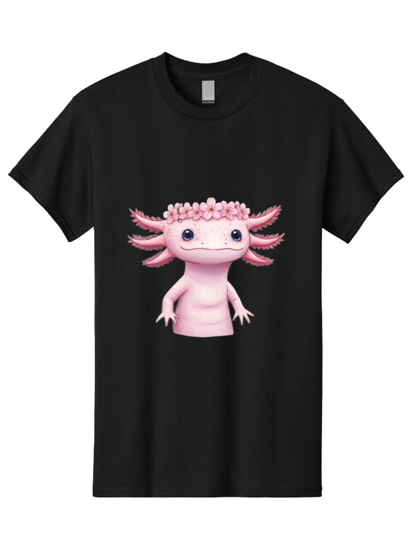 Pink-Axolotl-With-Flowers-Crown Men'S Graphic Tee, 100% Cotton, Comfortable Casual Summer Wear, Machine Washable, Vintage Camera, Old Camera, Antique Camera, Black Camera, Classic Photography, Photography Equipment, Nostalgic Device, Bar279 4