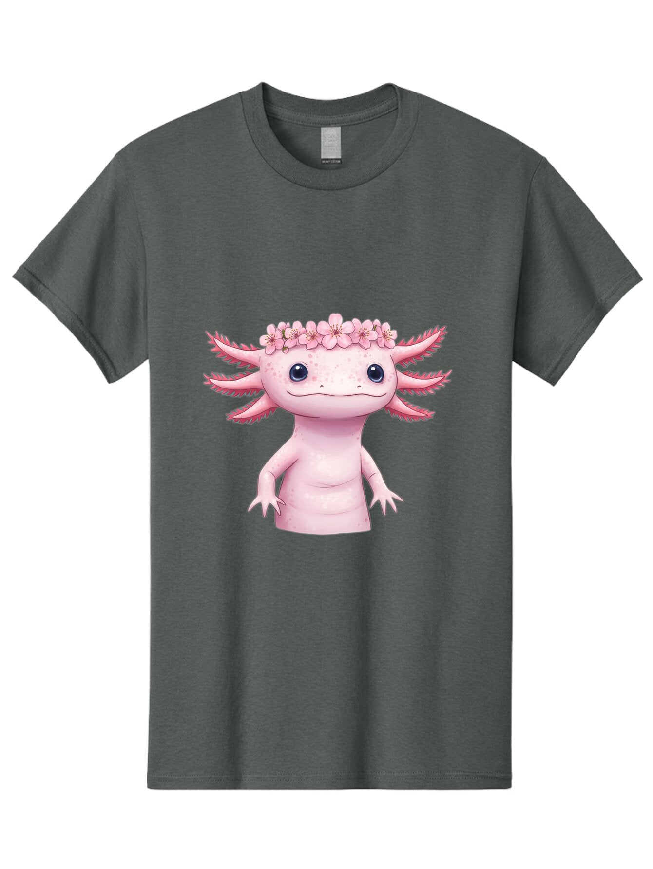 Pink-Axolotl-With-Flowers-Crown Men'S Graphic Tee, 100% Cotton, Comfortable Casual Summer Wear, Machine Washable, Vintage Camera, Old Camera, Antique Camera, Black Camera, Classic Photography, Photography Equipment, Nostalgic Device, Bar279 15