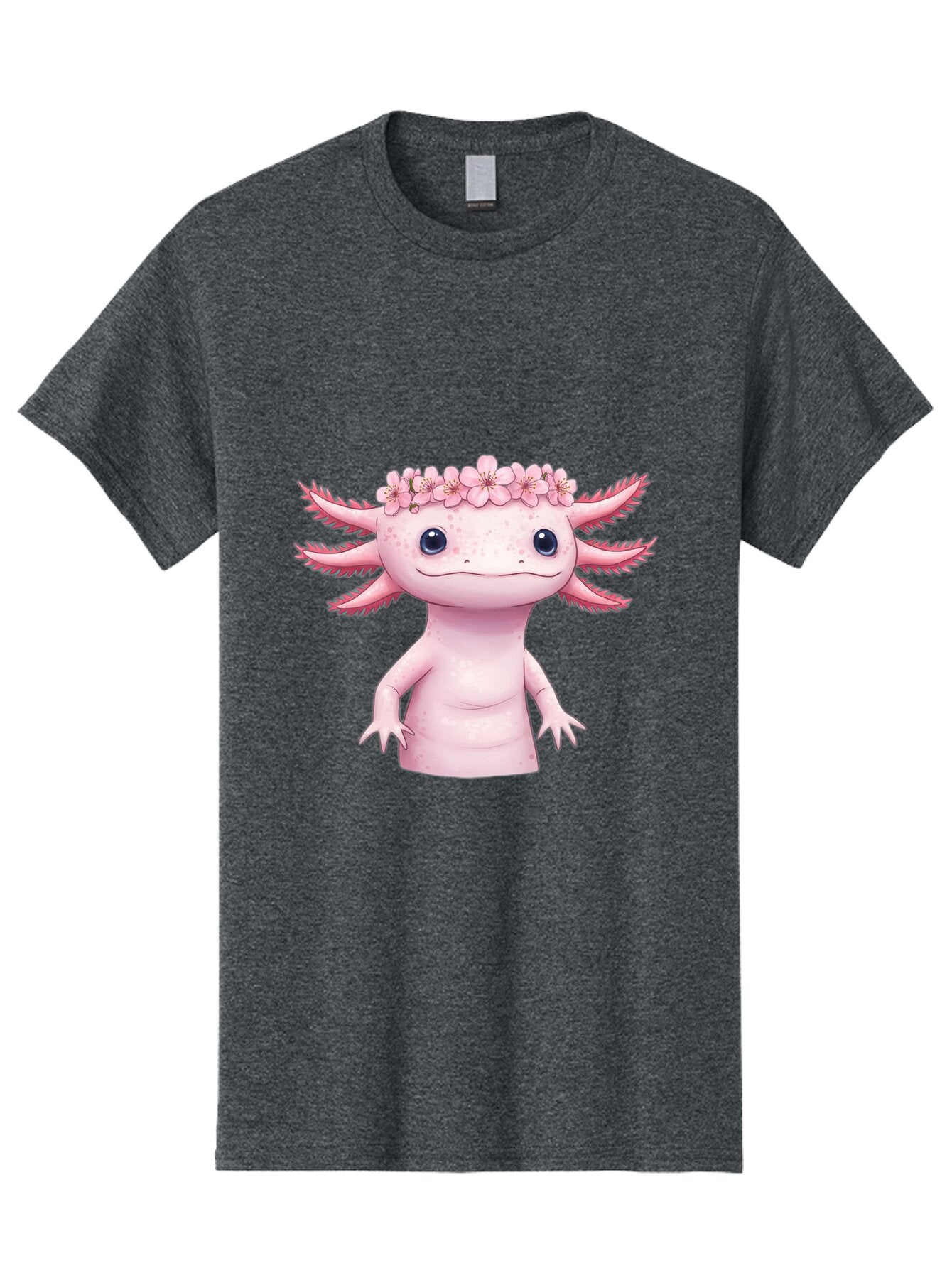 Pink-Axolotl-With-Flowers-Crown Men'S Graphic Tee, 100% Cotton, Comfortable Casual Summer Wear, Machine Washable, Vintage Camera, Old Camera, Antique Camera, Black Camera, Classic Photography, Photography Equipment, Nostalgic Device, Bar279 3