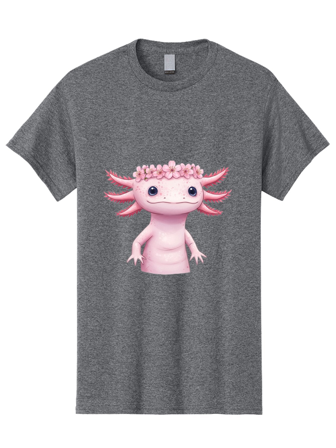 Pink-Axolotl-With-Flowers-Crown Men'S Graphic Tee, 100% Cotton, Comfortable Casual Summer Wear, Machine Washable, Vintage Camera, Old Camera, Antique Camera, Black Camera, Classic Photography, Photography Equipment, Nostalgic Device, Bar279 7