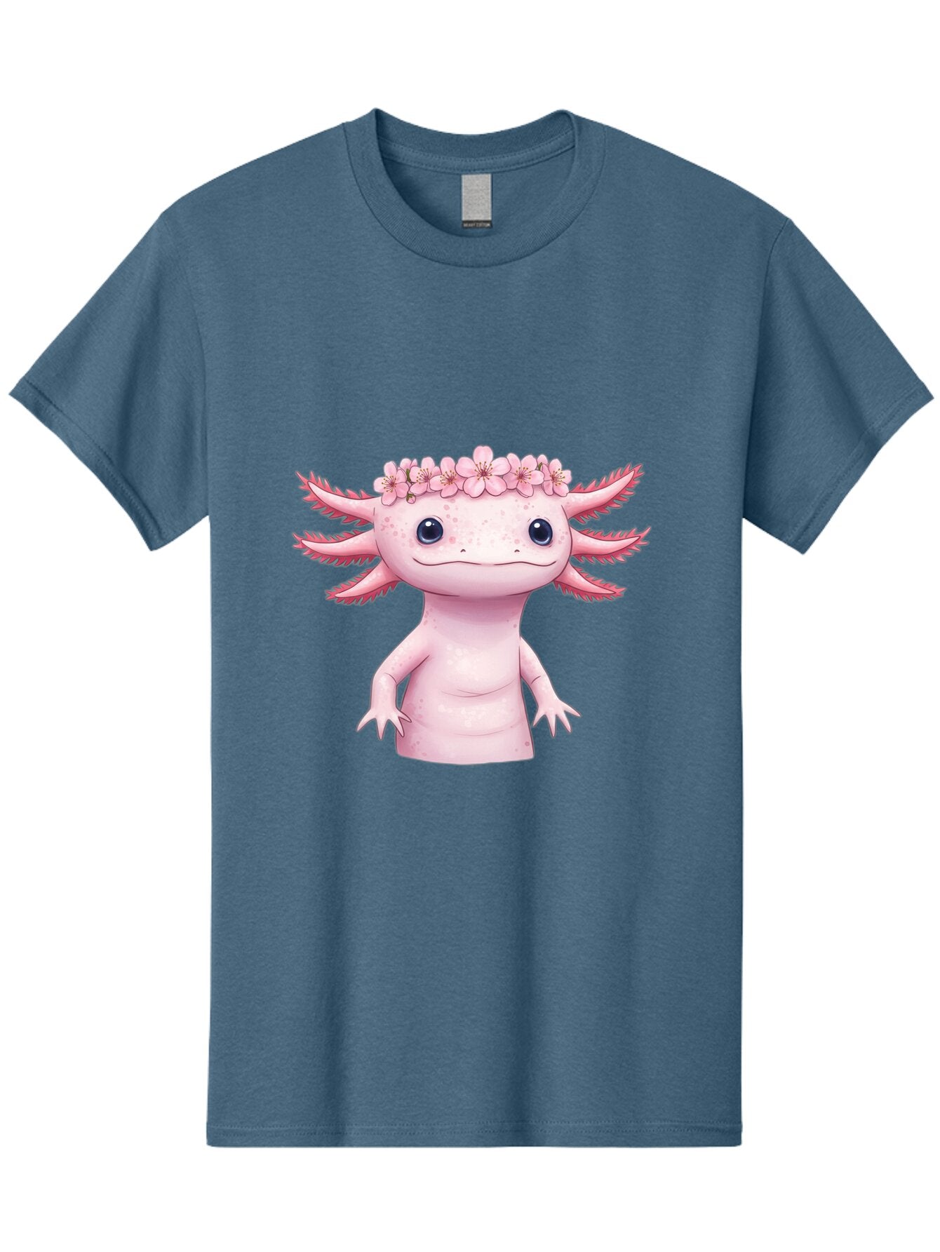 Pink-Axolotl-With-Flowers-Crown Men'S Graphic Tee, 100% Cotton, Comfortable Casual Summer Wear, Machine Washable, Vintage Camera, Old Camera, Antique Camera, Black Camera, Classic Photography, Photography Equipment, Nostalgic Device, Bar279 10