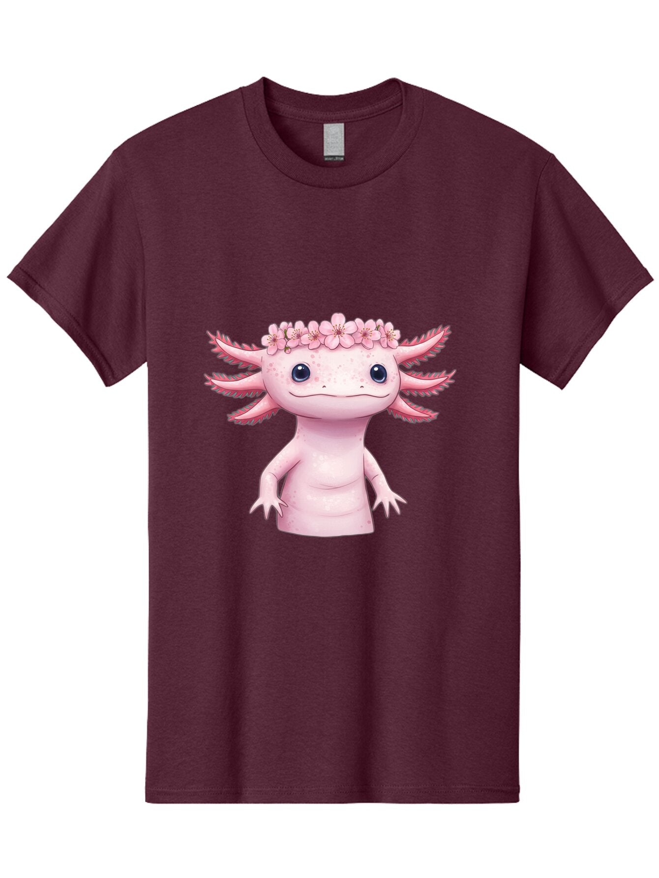 Pink-Axolotl-With-Flowers-Crown Men'S Graphic Tee, 100% Cotton, Comfortable Casual Summer Wear, Machine Washable, Vintage Camera, Old Camera, Antique Camera, Black Camera, Classic Photography, Photography Equipment, Nostalgic Device, Bar279 9