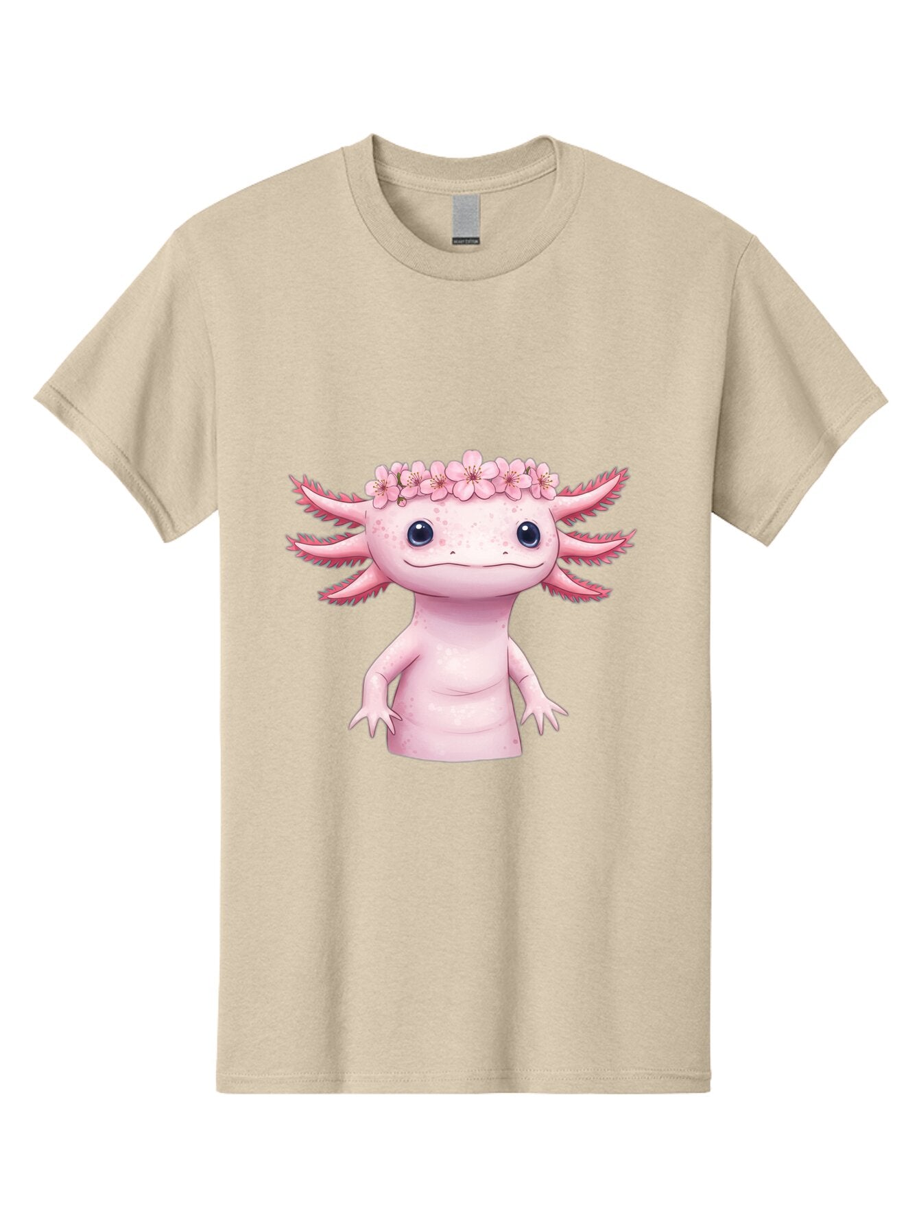Pink-Axolotl-With-Flowers-Crown Men'S Graphic Tee, 100% Cotton, Comfortable Casual Summer Wear, Machine Washable, Vintage Camera, Old Camera, Antique Camera, Black Camera, Classic Photography, Photography Equipment, Nostalgic Device, Bar279 11