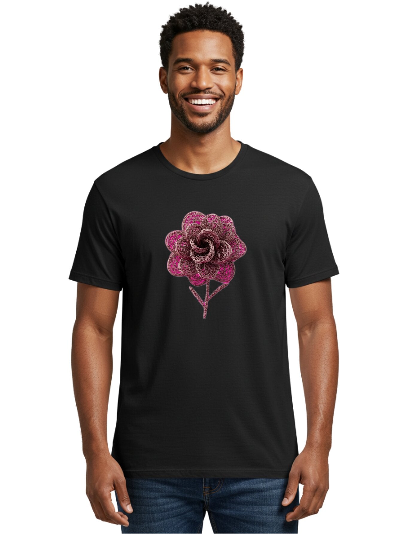 Pink-Floral-Design Men'S Graphic Tee, 100% Cotton, Comfortable Casual Summer Wear, Machine Washable, Vintage Camera, Old Camera, Antique Camera, Black Camera, Classic Photography, Photography Equipment, Nostalgic Device, Film Camera, Bar286 17
