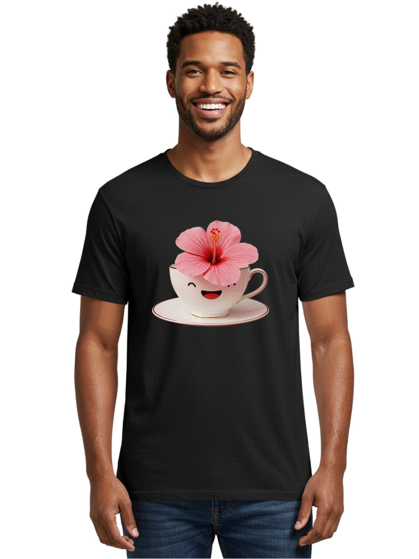 Pink-Hibiscus-Tea-Cup Men'S Graphic Tee, 100% Cotton, Comfortable Casual Summer Wear, Machine Washable, Vintage Camera, Old Camera, Antique Camera, Black Camera, Classic Photography, Photography Equipment, Nostalgic Device, Film Camera, Bar288 16