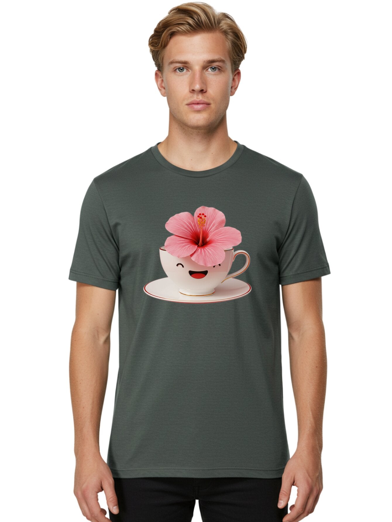 Pink-Hibiscus-Tea-Cup Men'S Graphic Tee, 100% Cotton, Comfortable Casual Summer Wear, Machine Washable, Vintage Camera, Old Camera, Antique Camera, Black Camera, Classic Photography, Photography Equipment, Nostalgic Device, Film Camera, Bar288 19