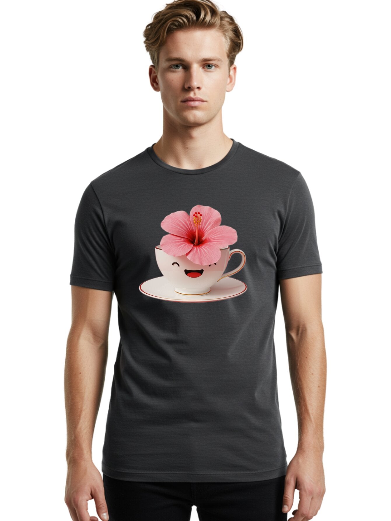 Pink-Hibiscus-Tea-Cup Men'S Graphic Tee, 100% Cotton, Comfortable Casual Summer Wear, Machine Washable, Vintage Camera, Old Camera, Antique Camera, Black Camera, Classic Photography, Photography Equipment, Nostalgic Device, Film Camera, Bar288 25