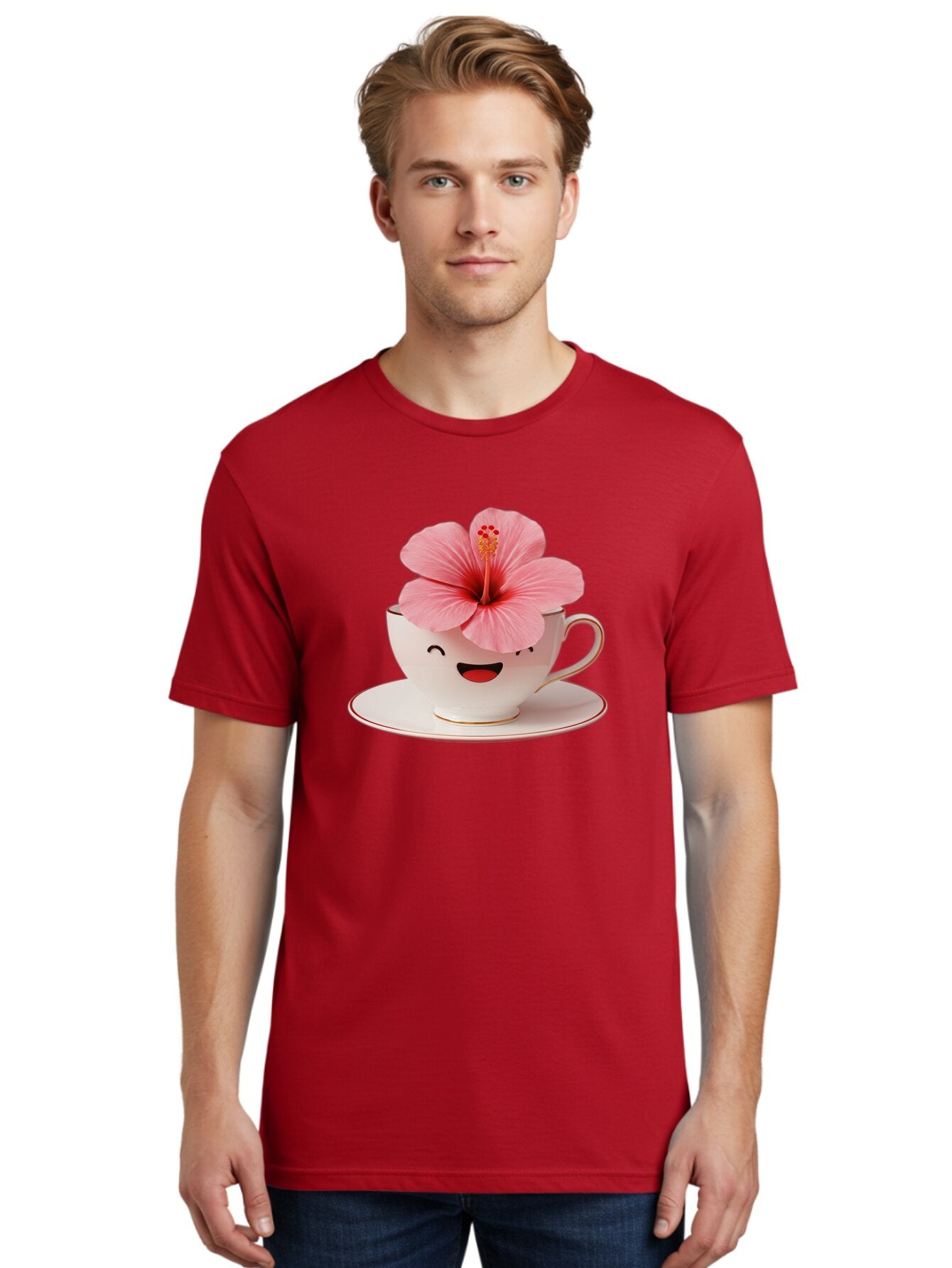 Pink-Hibiscus-Tea-Cup Men'S Graphic Tee, 100% Cotton, Comfortable Casual Summer Wear, Machine Washable, Vintage Camera, Old Camera, Antique Camera, Black Camera, Classic Photography, Photography Equipment, Nostalgic Device, Film Camera, Bar288 27