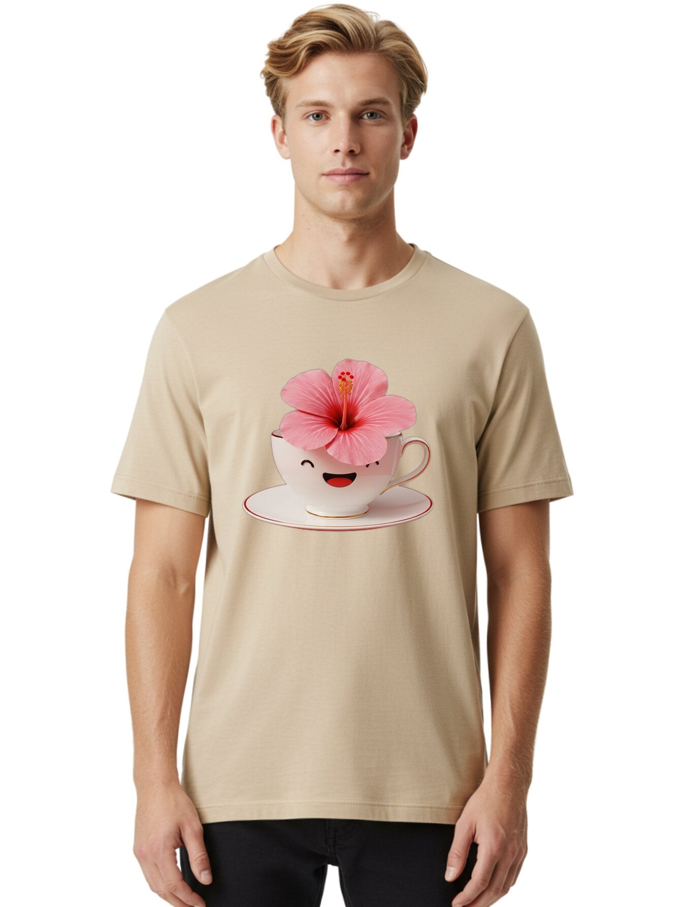 Pink-Hibiscus-Tea-Cup Men'S Graphic Tee, 100% Cotton, Comfortable Casual Summer Wear, Machine Washable, Vintage Camera, Old Camera, Antique Camera, Black Camera, Classic Photography, Photography Equipment, Nostalgic Device, Film Camera, Bar288 26