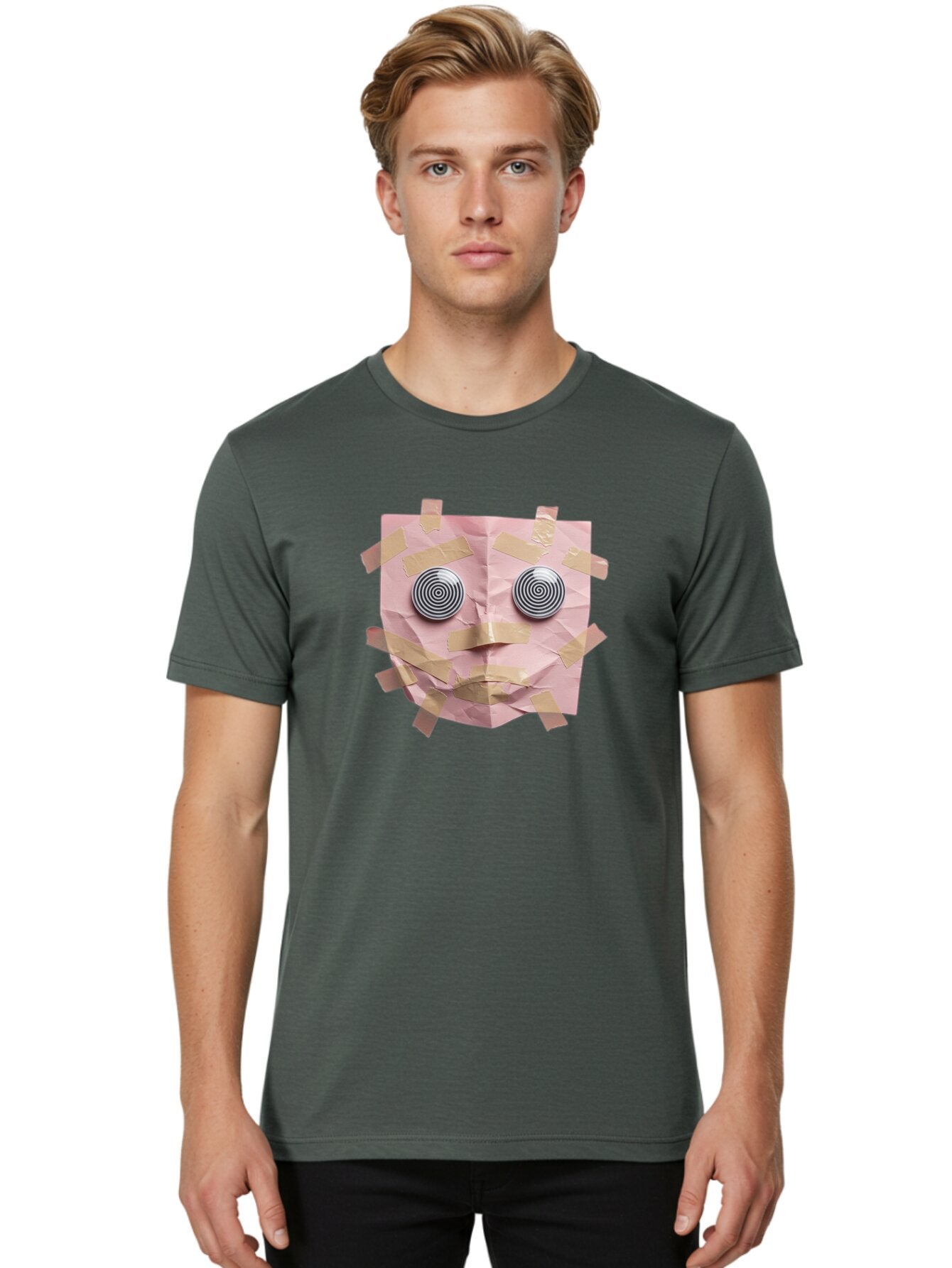 Pink-Paper-Face Men'S Graphic Tee, 100% Cotton, Comfortable Casual Summer Wear, Machine Washable, Vintage Camera, Old Camera, Antique Camera, Black Camera, Classic Photography, Photography Equipment, Nostalgic Device, Film Camera, Camera Art Bar293 17