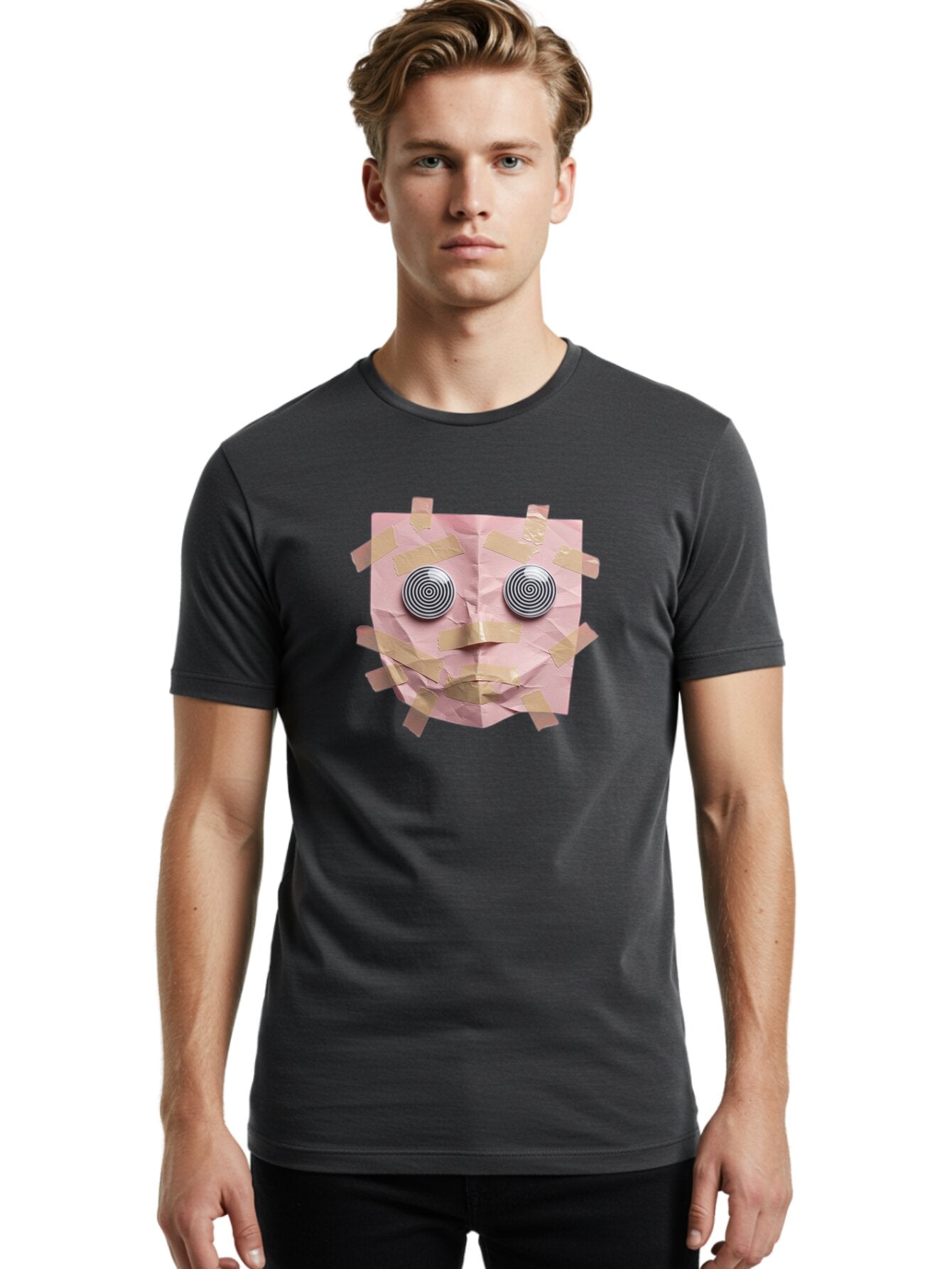 Pink-Paper-Face Men'S Graphic Tee, 100% Cotton, Comfortable Casual Summer Wear, Machine Washable, Vintage Camera, Old Camera, Antique Camera, Black Camera, Classic Photography, Photography Equipment, Nostalgic Device, Film Camera, Camera Art Bar293 27