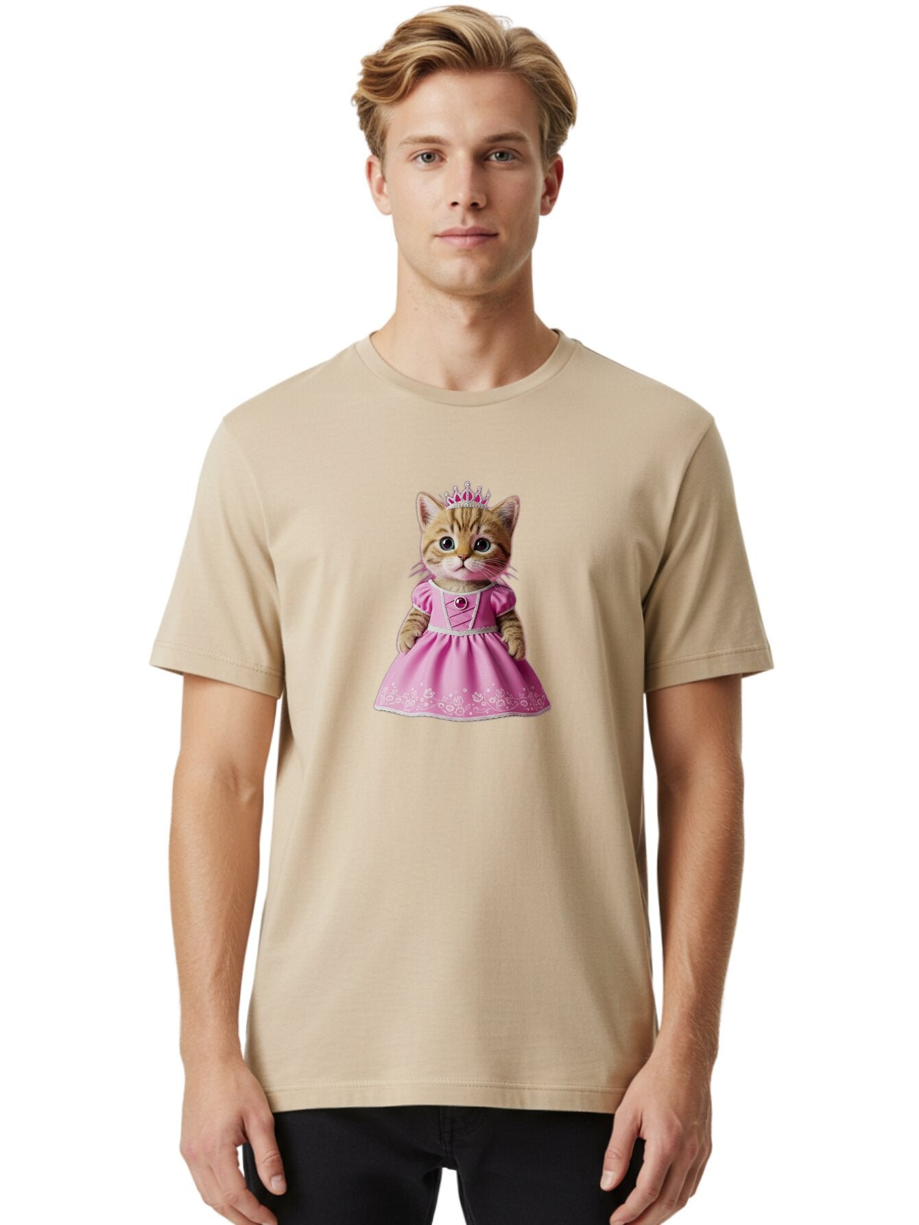 Pink-Princess-Cat Men'S Graphic Tee, 100% Cotton, Comfortable Casual Summer Wear, Machine Washable, Vintage Camera, Old Camera, Antique Camera, Black Camera, Classic Photography, Photography Equipment, Nostalgic Device, Film Camera, Camera Art Bar294 18