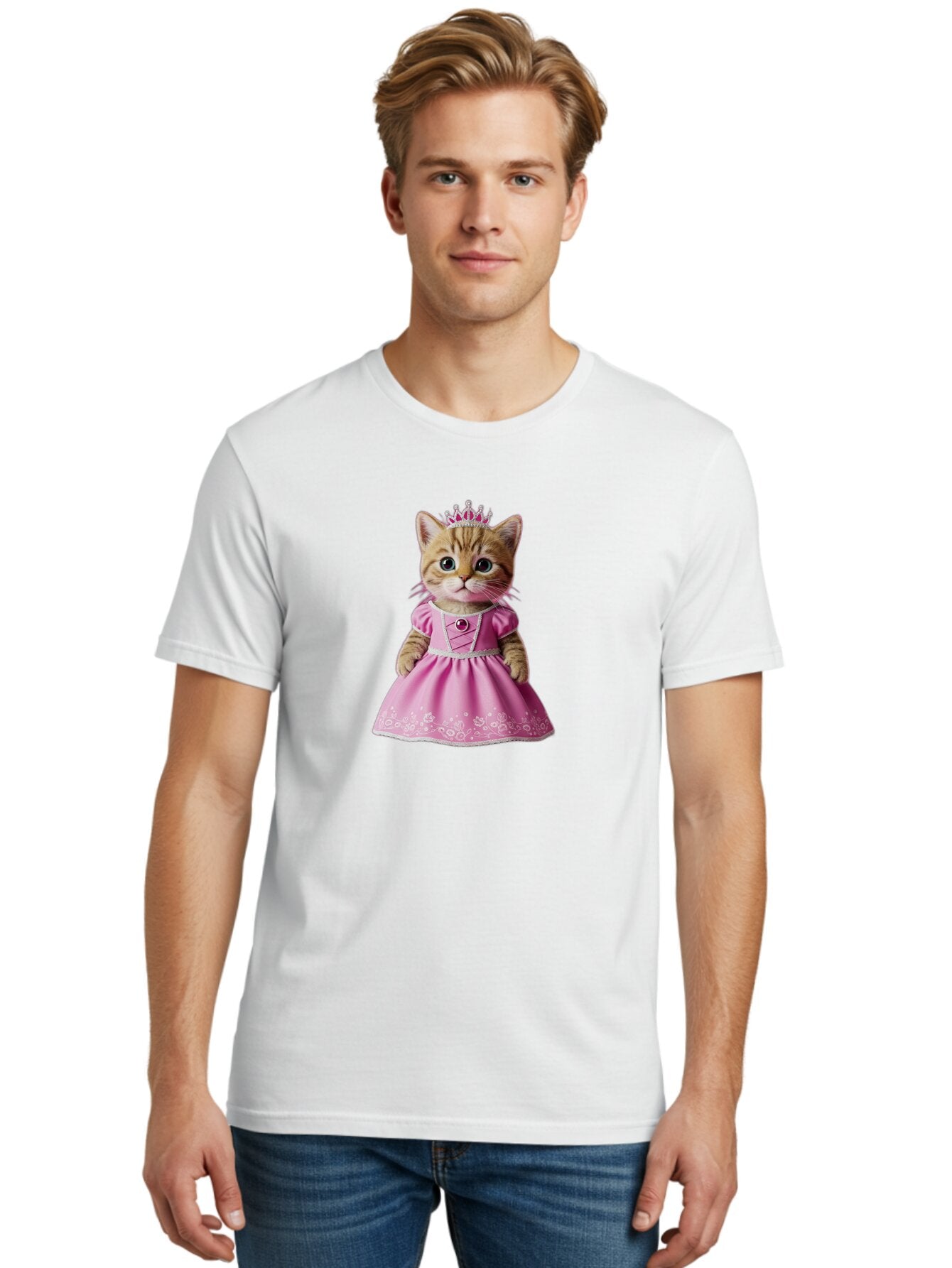 Pink-Princess-Cat Men'S Graphic Tee, 100% Cotton, Comfortable Casual Summer Wear, Machine Washable, Vintage Camera, Old Camera, Antique Camera, Black Camera, Classic Photography, Photography Equipment, Nostalgic Device, Film Camera, Camera Art Bar294 24