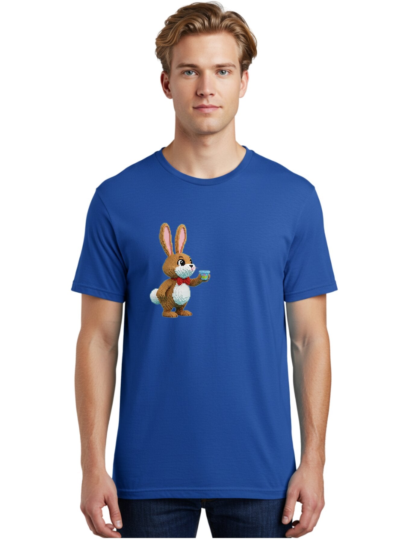 Pixel-Art-Bunny Men'S Graphic Tee, 100% Cotton, Comfortable Casual Summer Wear, Machine Washable, Vintage Camera, Old Camera, Antique Camera, Black Camera, Classic Photography, Photography Equipment, Nostalgic Device, Film Camera, Camera Art Bar301 19